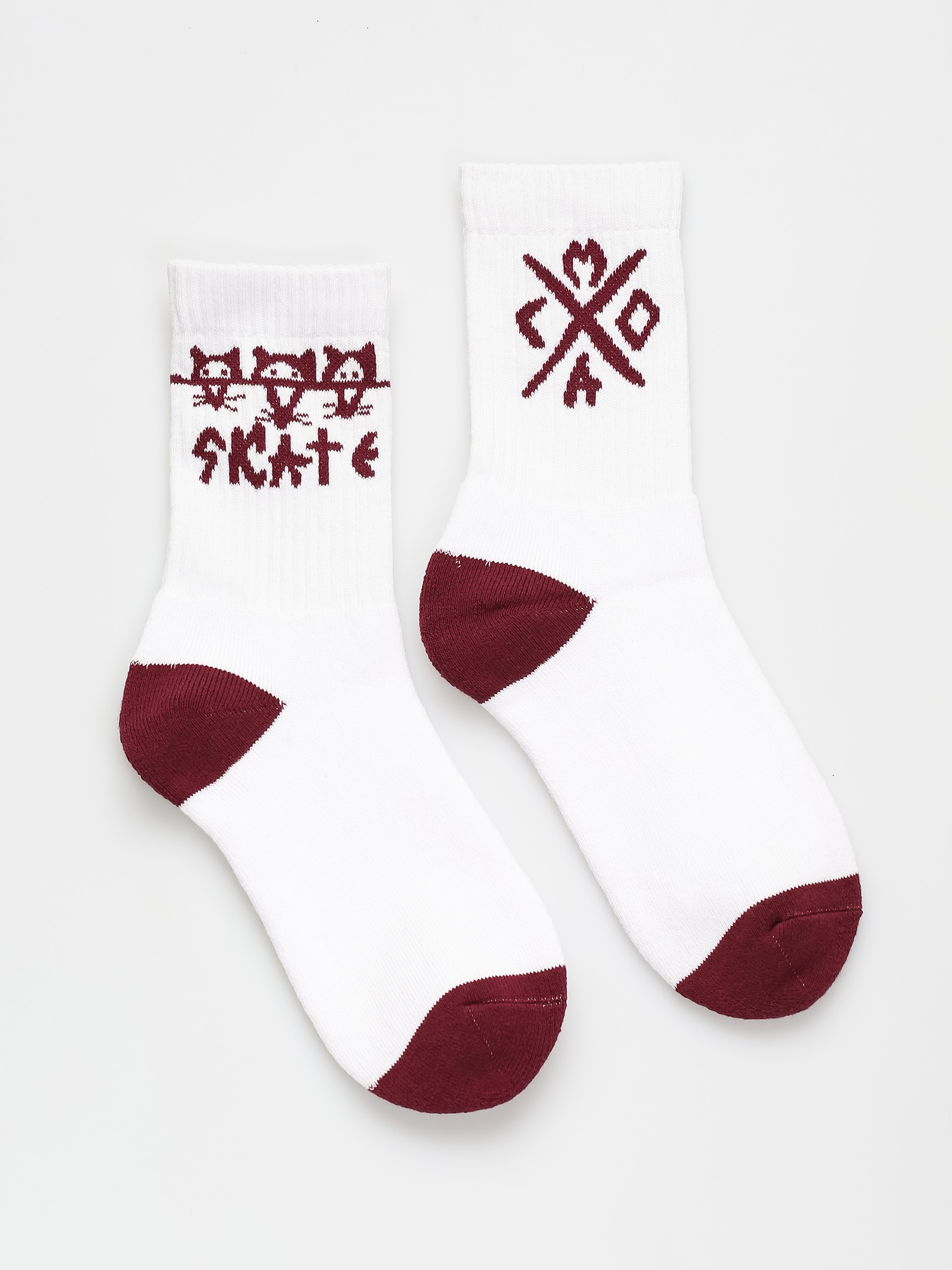 Skarpetki Malita Rats (white/burgundy)