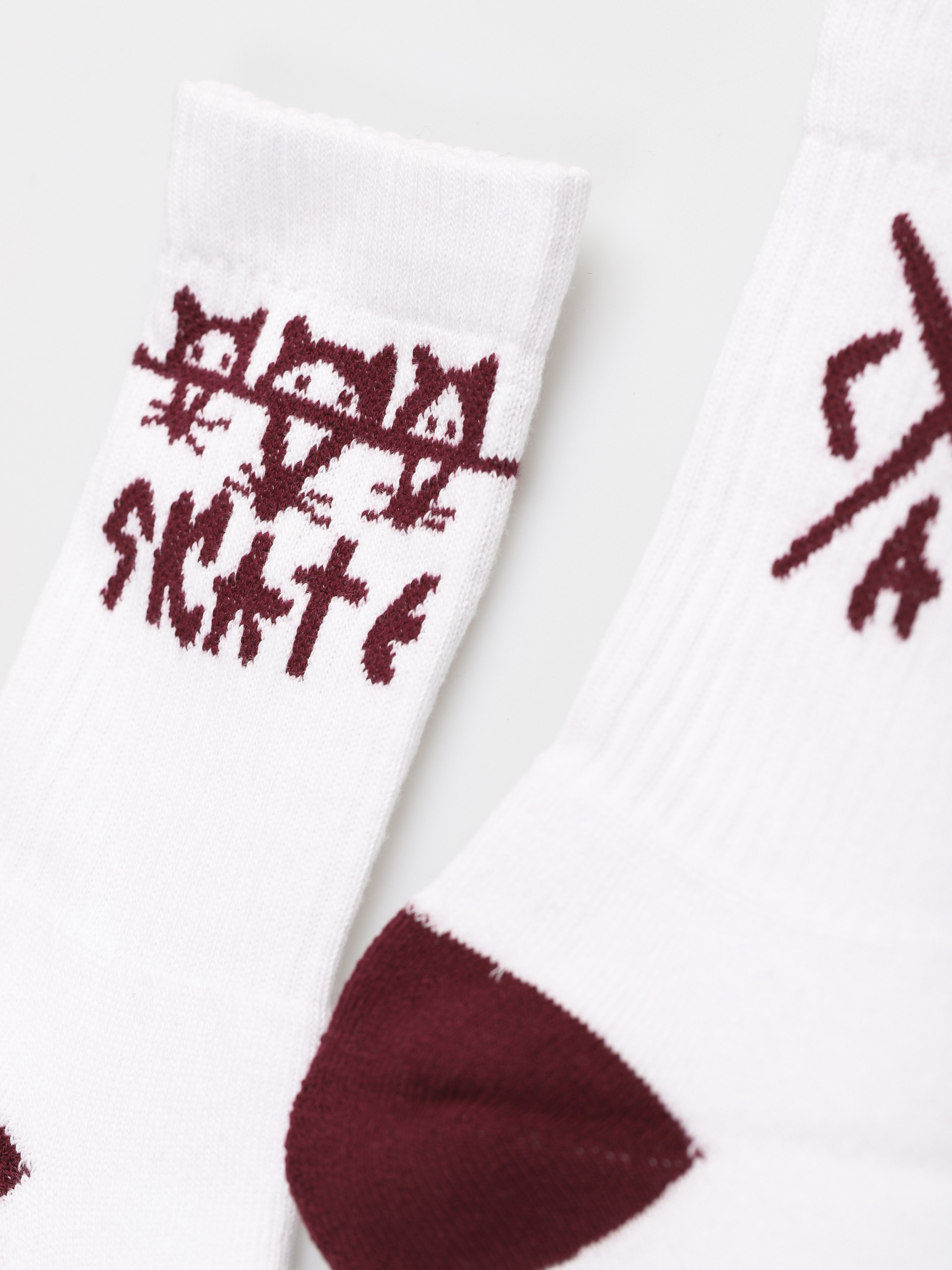 Skarpetki Malita Rats (white/burgundy)