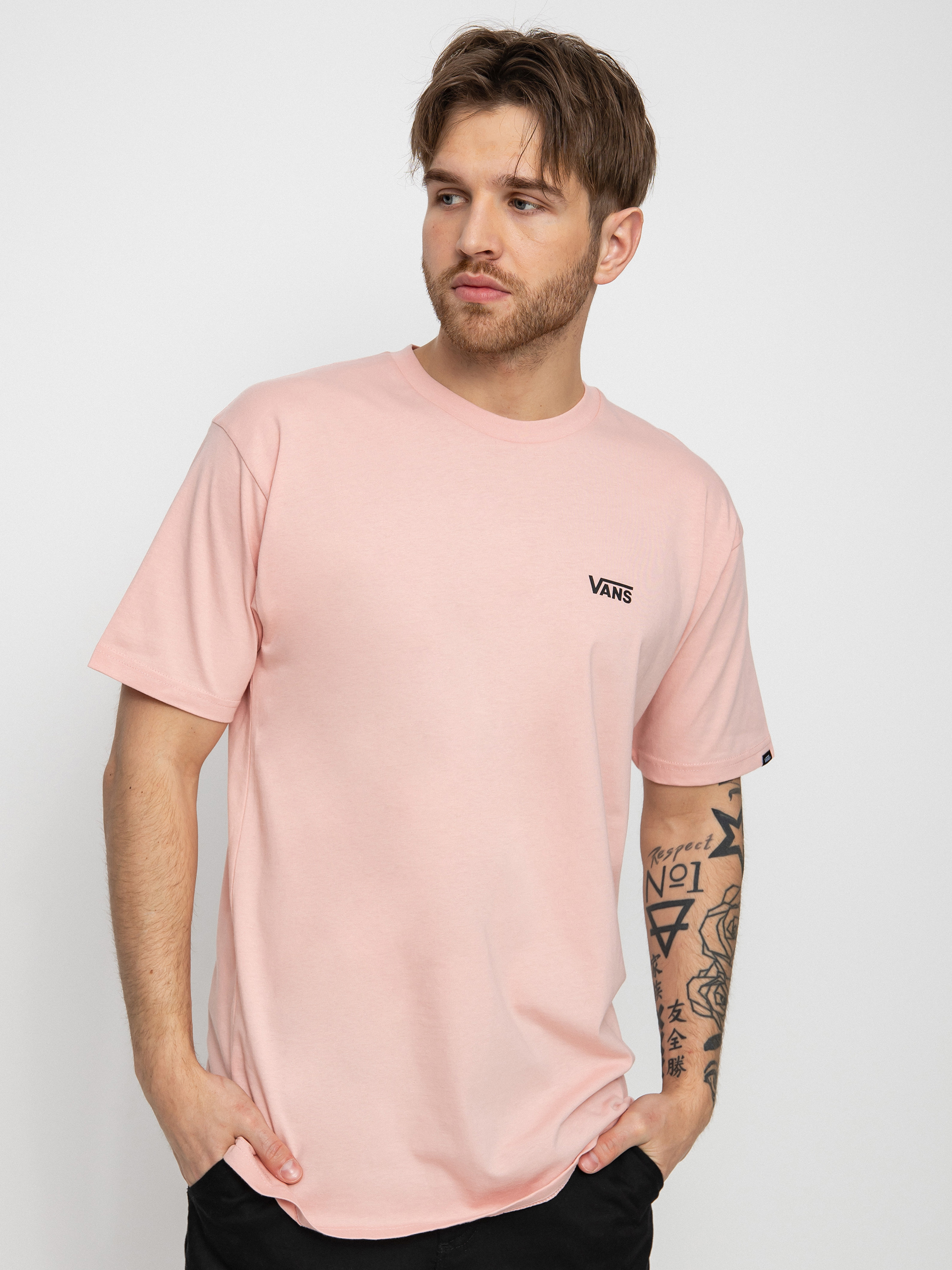 T-shirt Vans Left Chest Logo Plus (mellow rose/black)