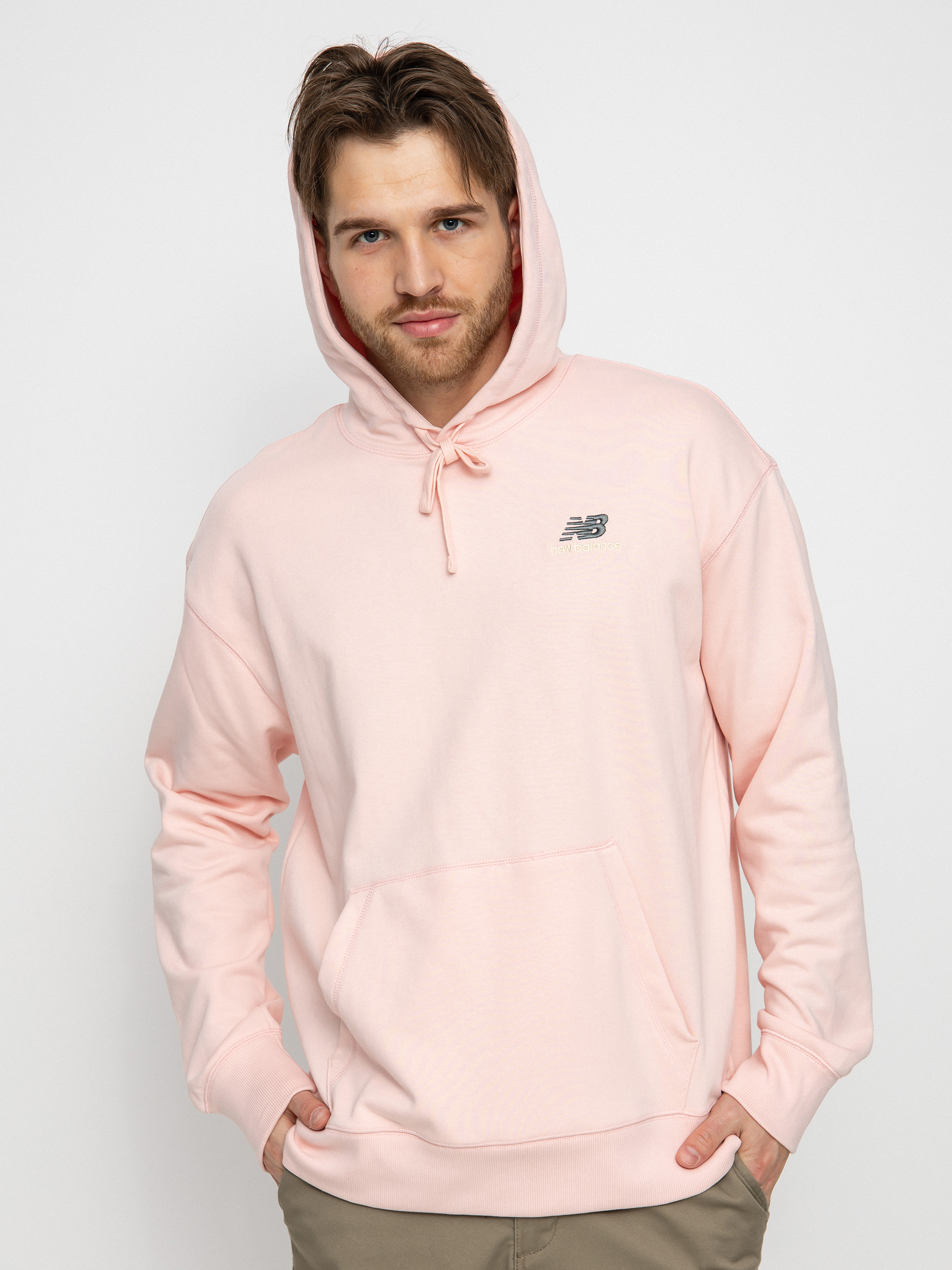 Bluza z kapturem New Balance Essentials uni ssentials HD (pink)