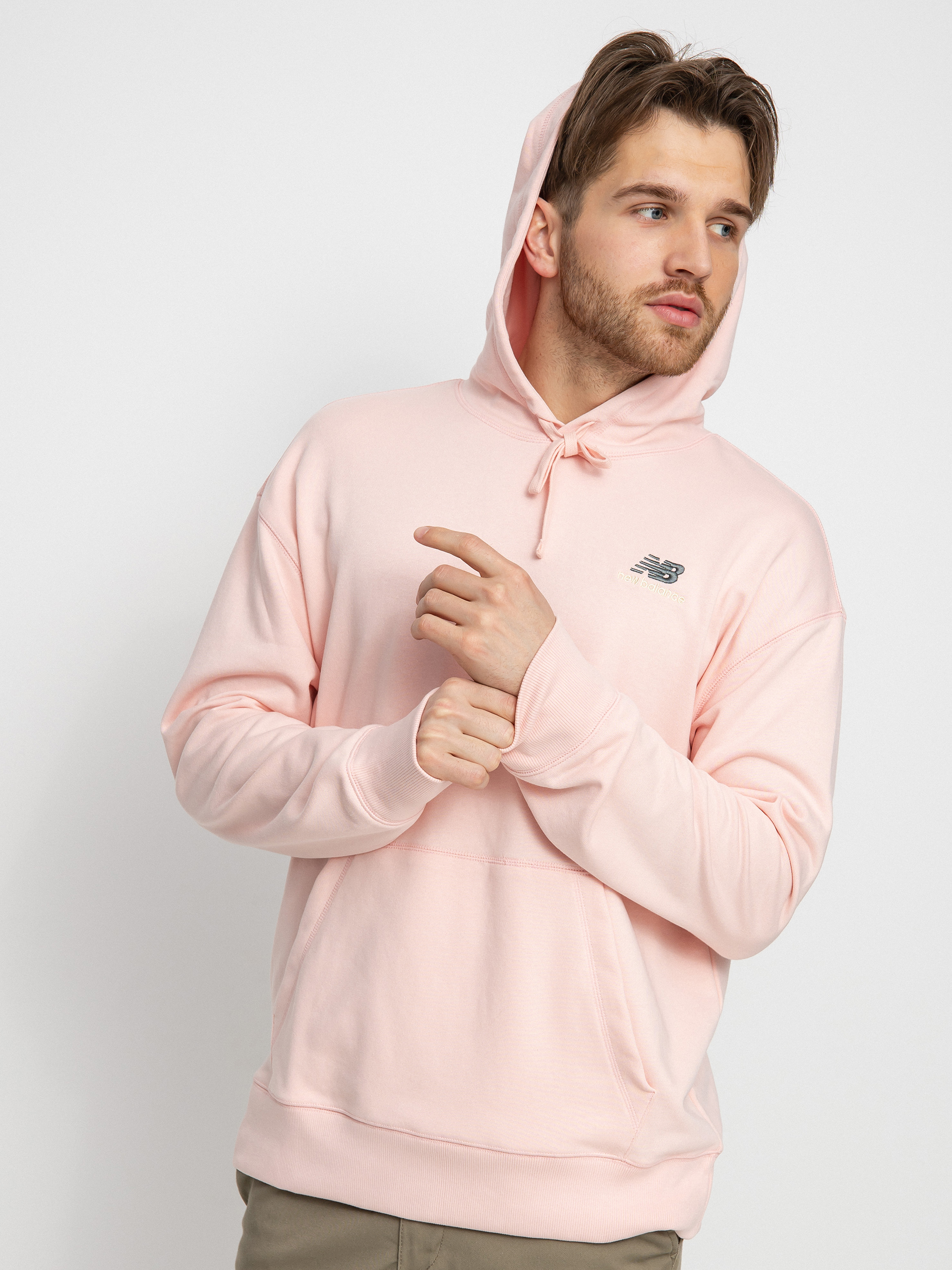 Bluza z kapturem New Balance Essentials uni ssentials HD (pink)