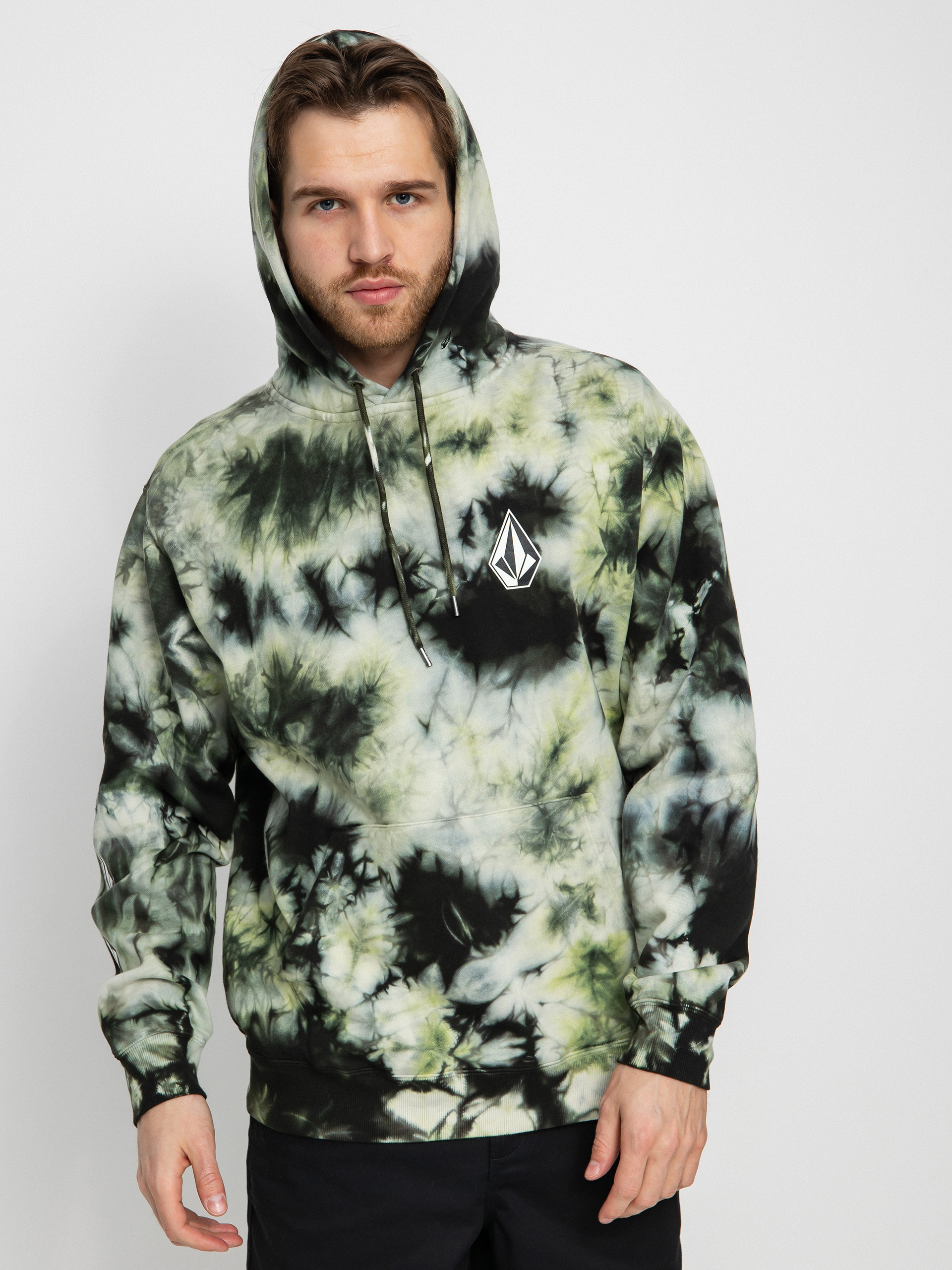Bluza z kapturem Volcom Iconic Stone Plus HD (lime tie dye)