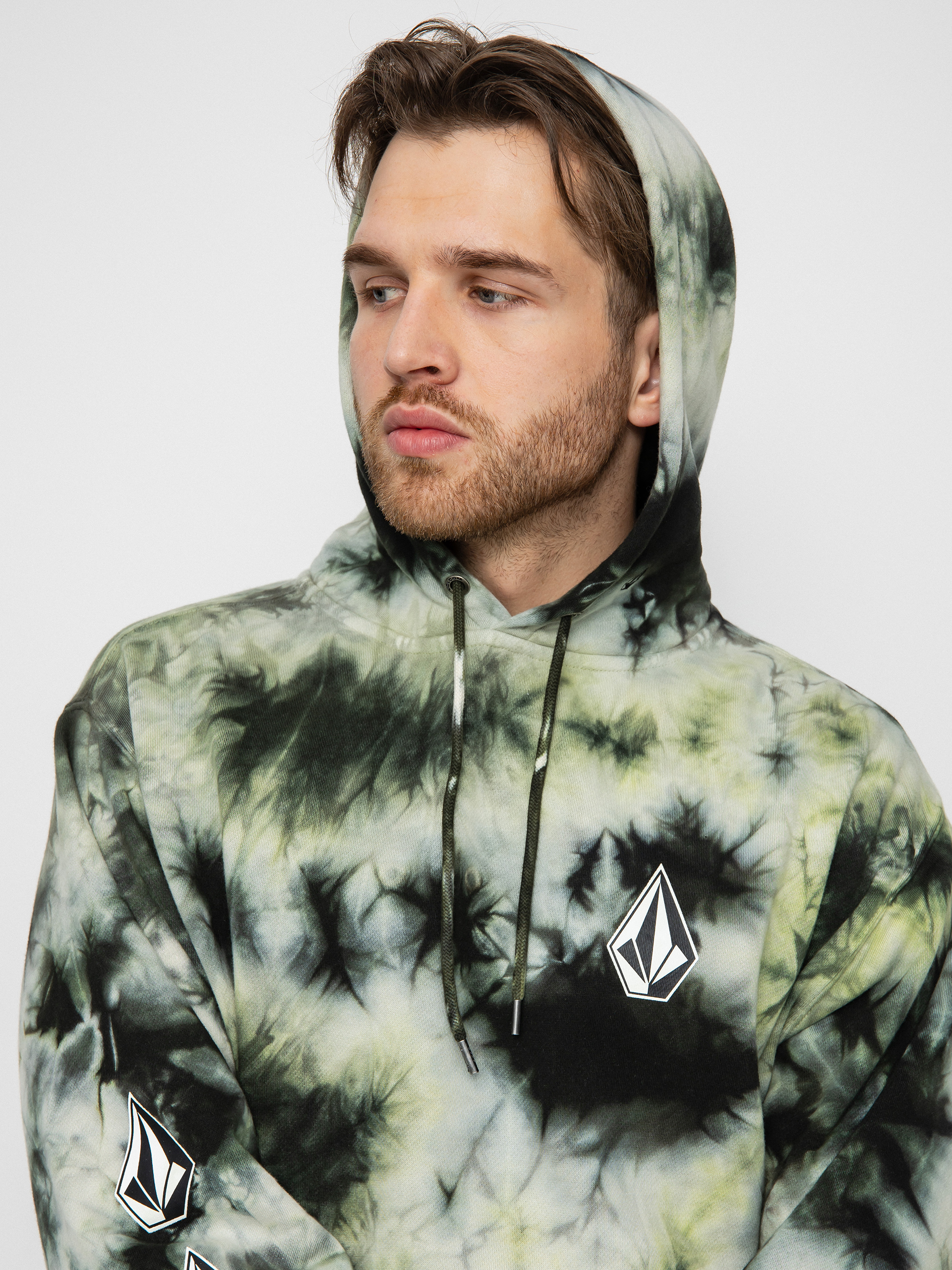 Bluza z kapturem Volcom Iconic Stone Plus HD (lime tie dye)