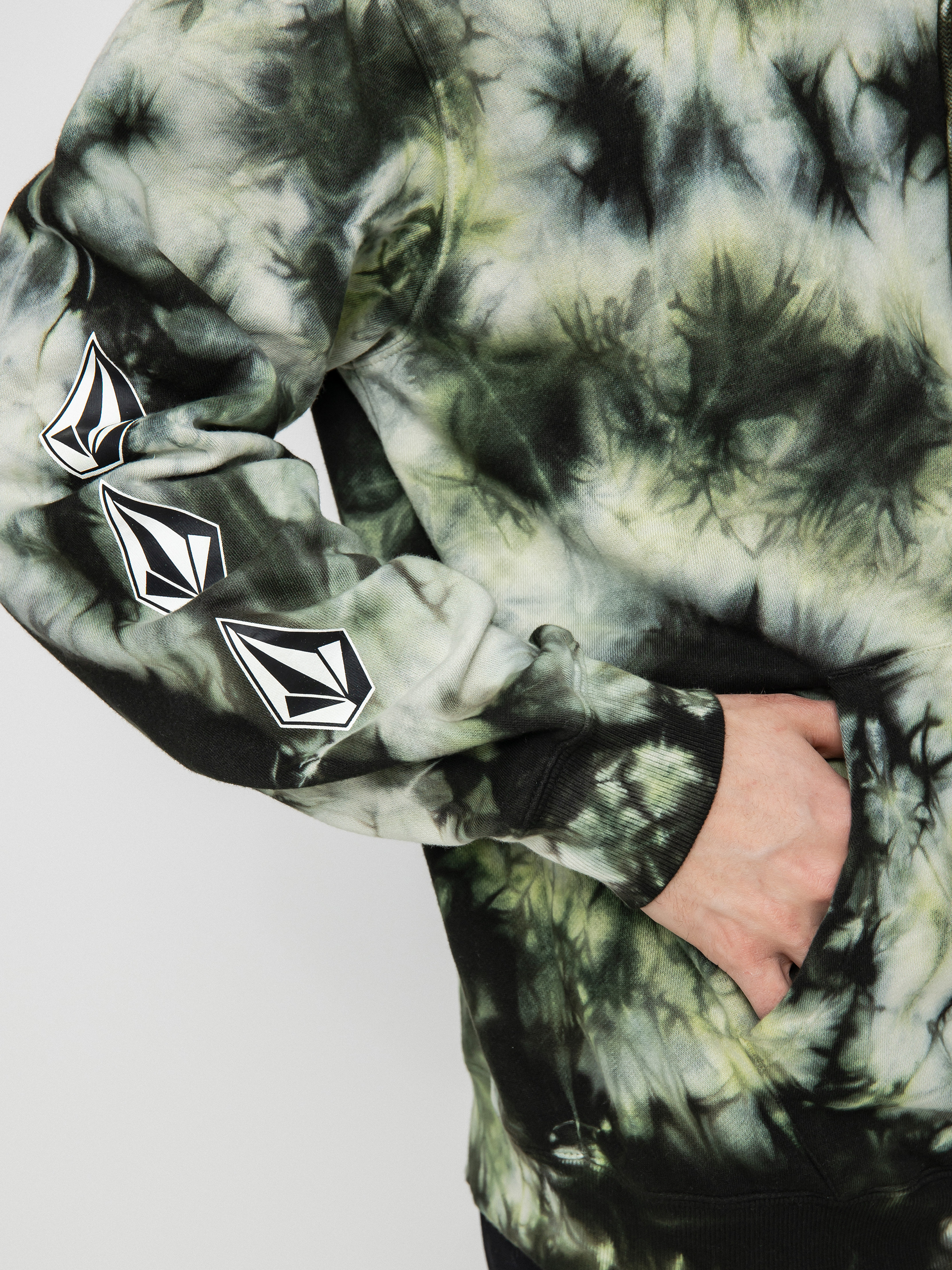 Bluza z kapturem Volcom Iconic Stone Plus HD (lime tie dye)