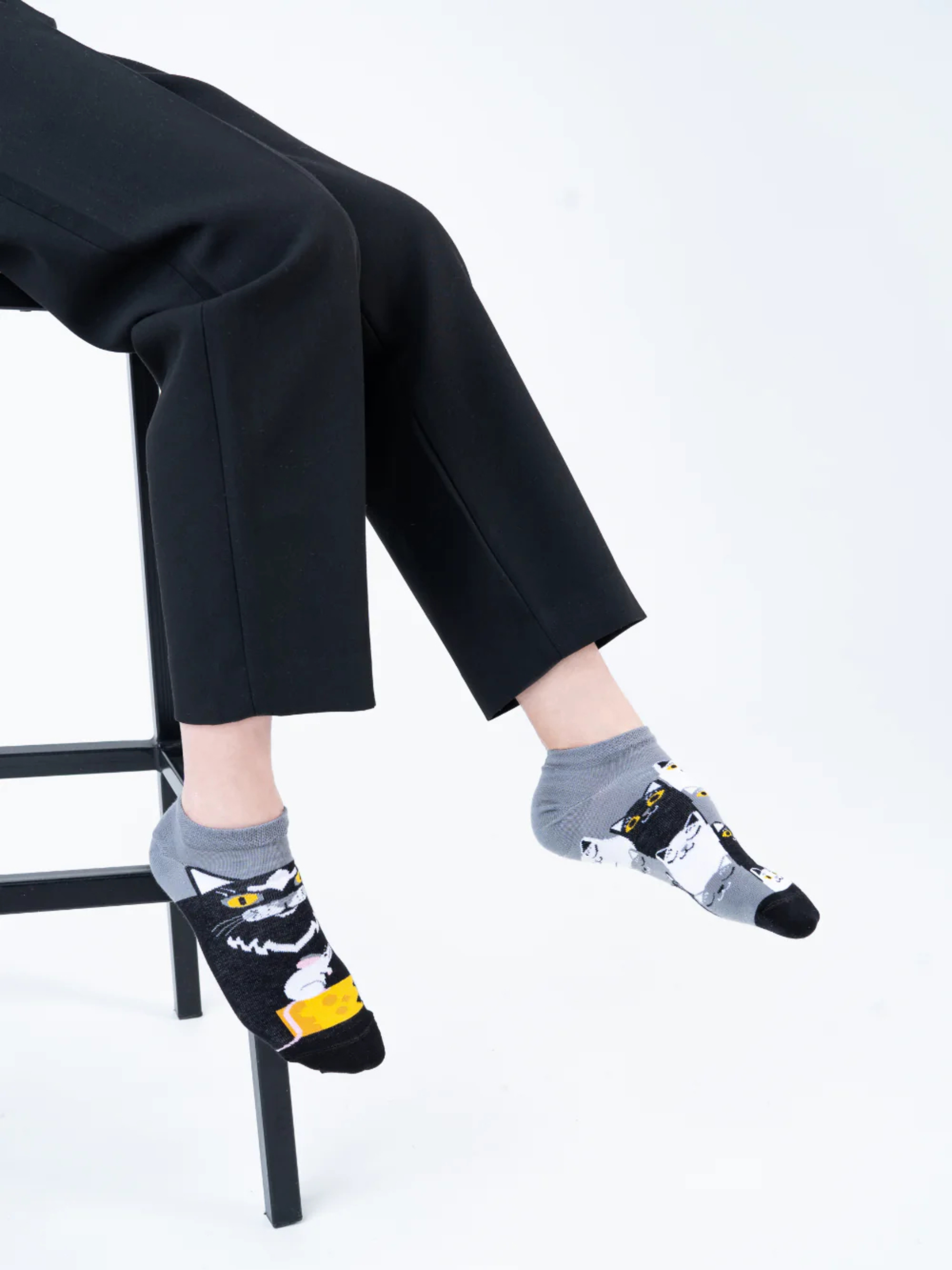 Skarpetki Many Mornings Black Cat Low (black/grey)