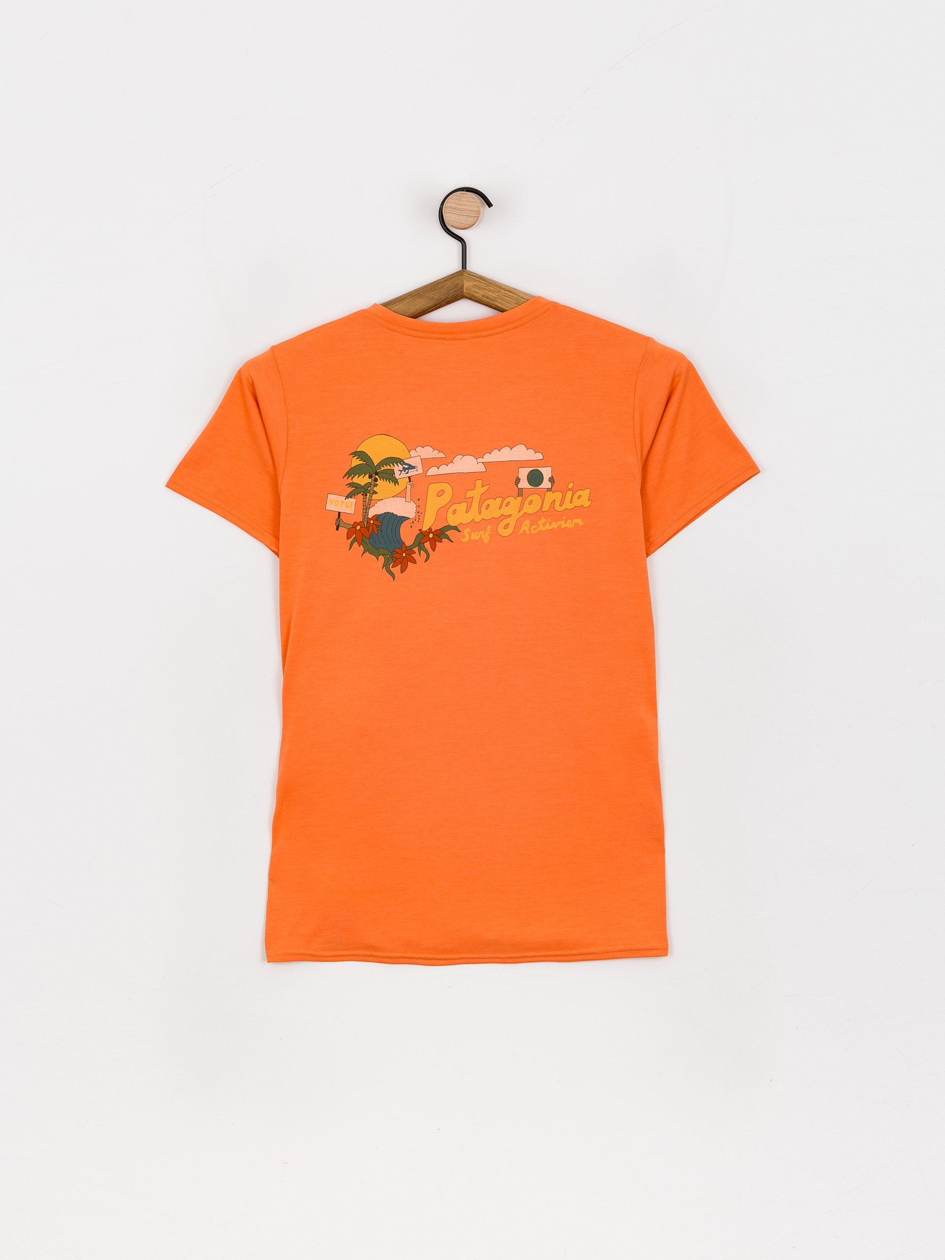 T-shirt Patagonia Cap Cool Daily Graphic Wmn (palm protest tigerlily orange x-dye)