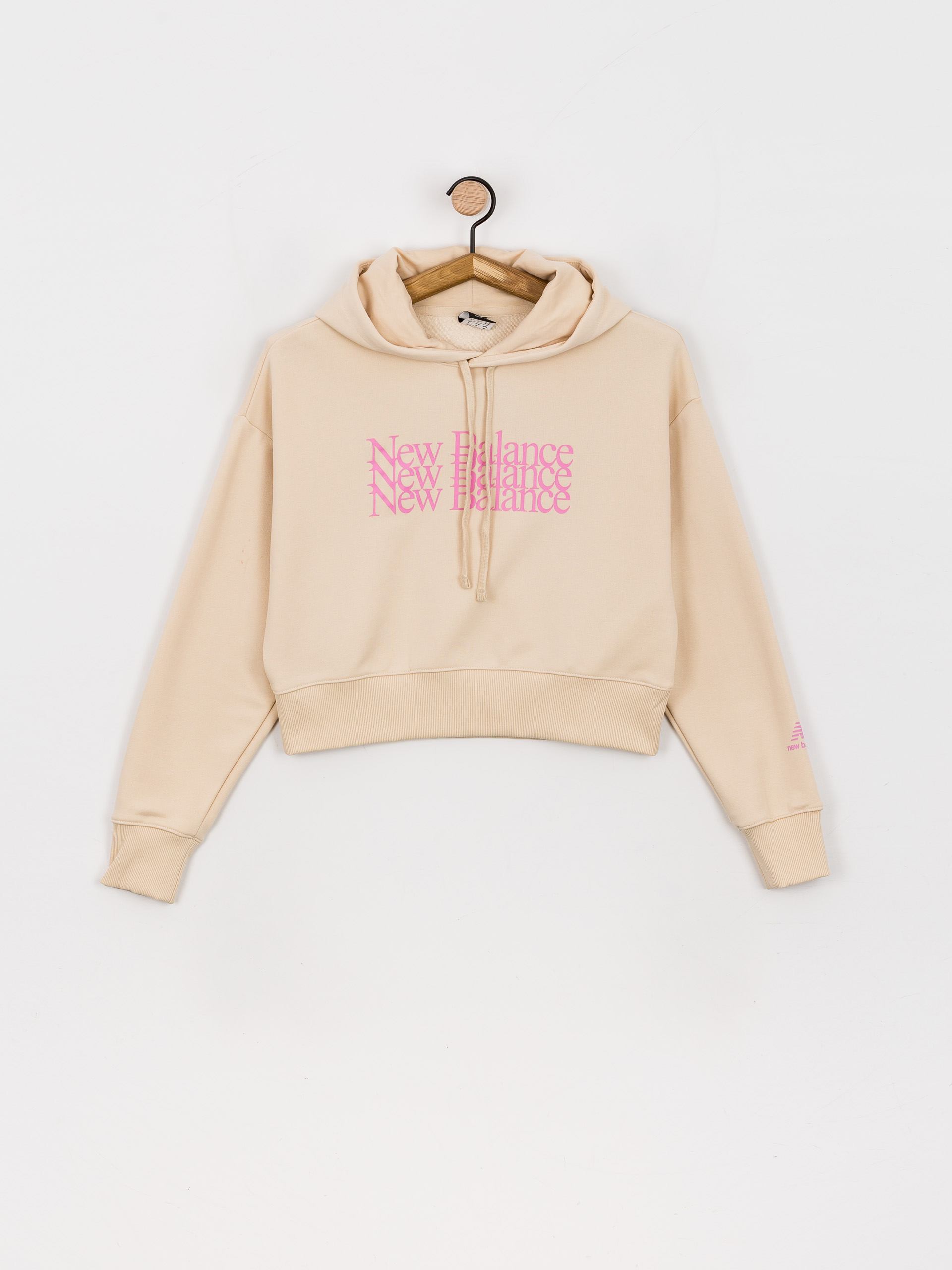 Bluza z kapturem New Balance Essentials Celebrate HD Wmn (beige)
