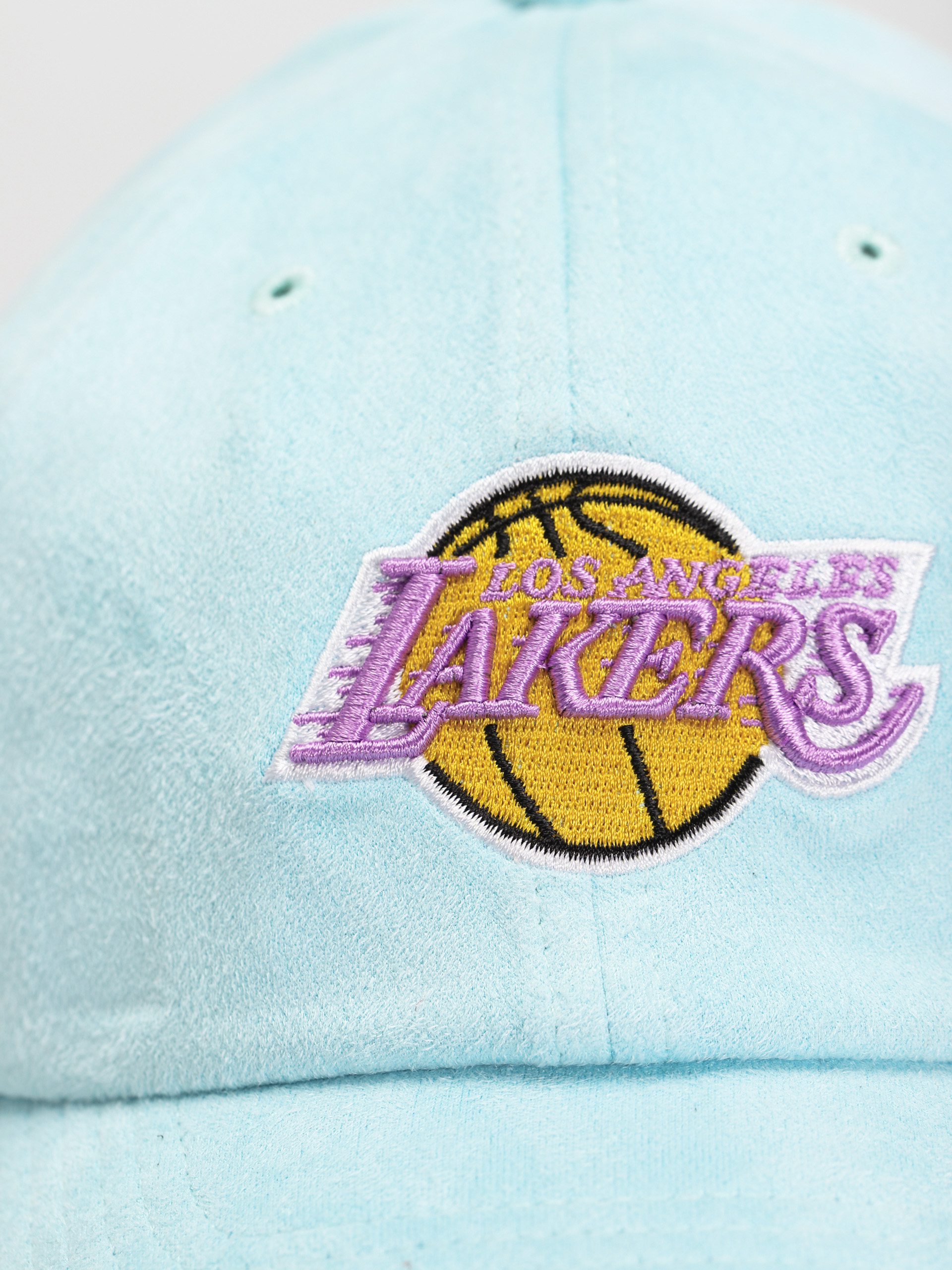 Czapka z daszkiem Mitchell & Ness Suede Dad (los angeles lakers blue)