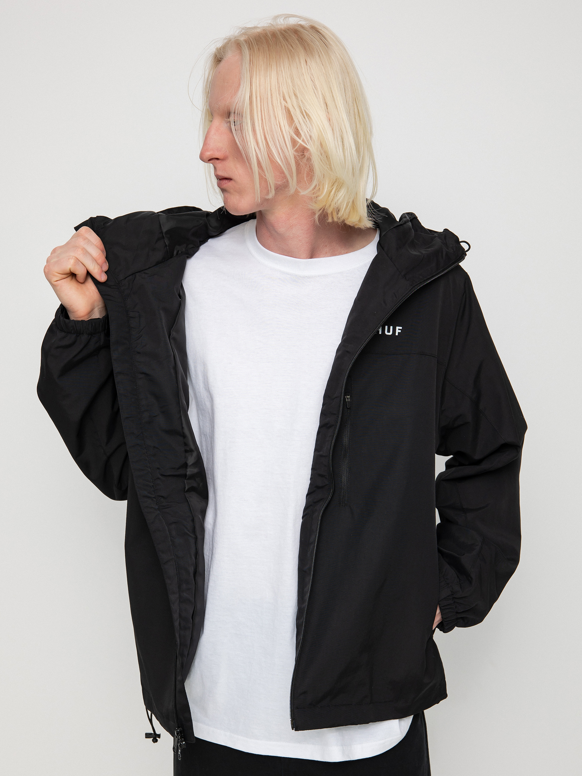 Kurtka HUF Essentials Zip Standard Shell (black)
