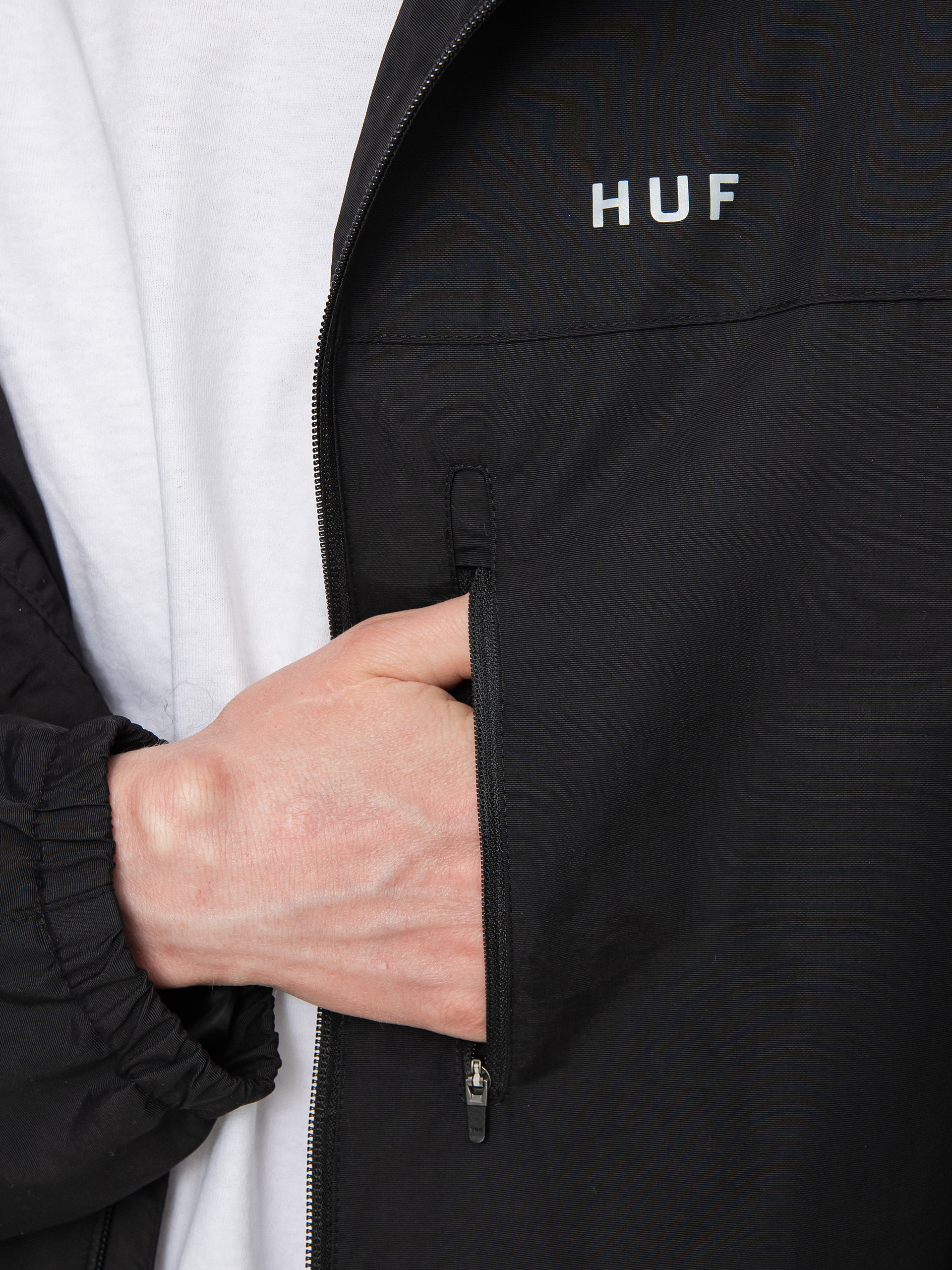 Kurtka HUF Essentials Zip Standard Shell (black)