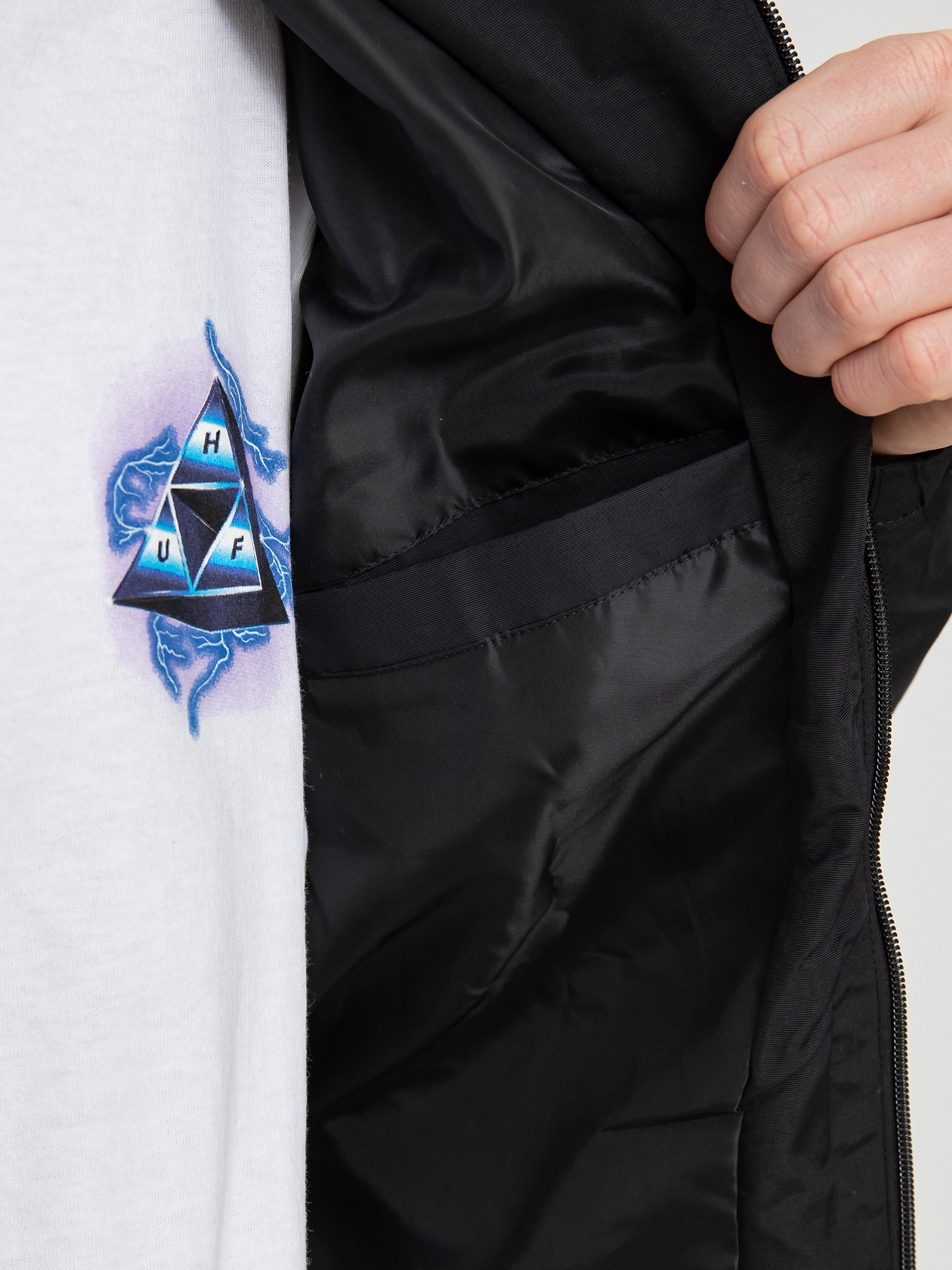 Kurtka HUF Essentials Zip Standard Shell (black)