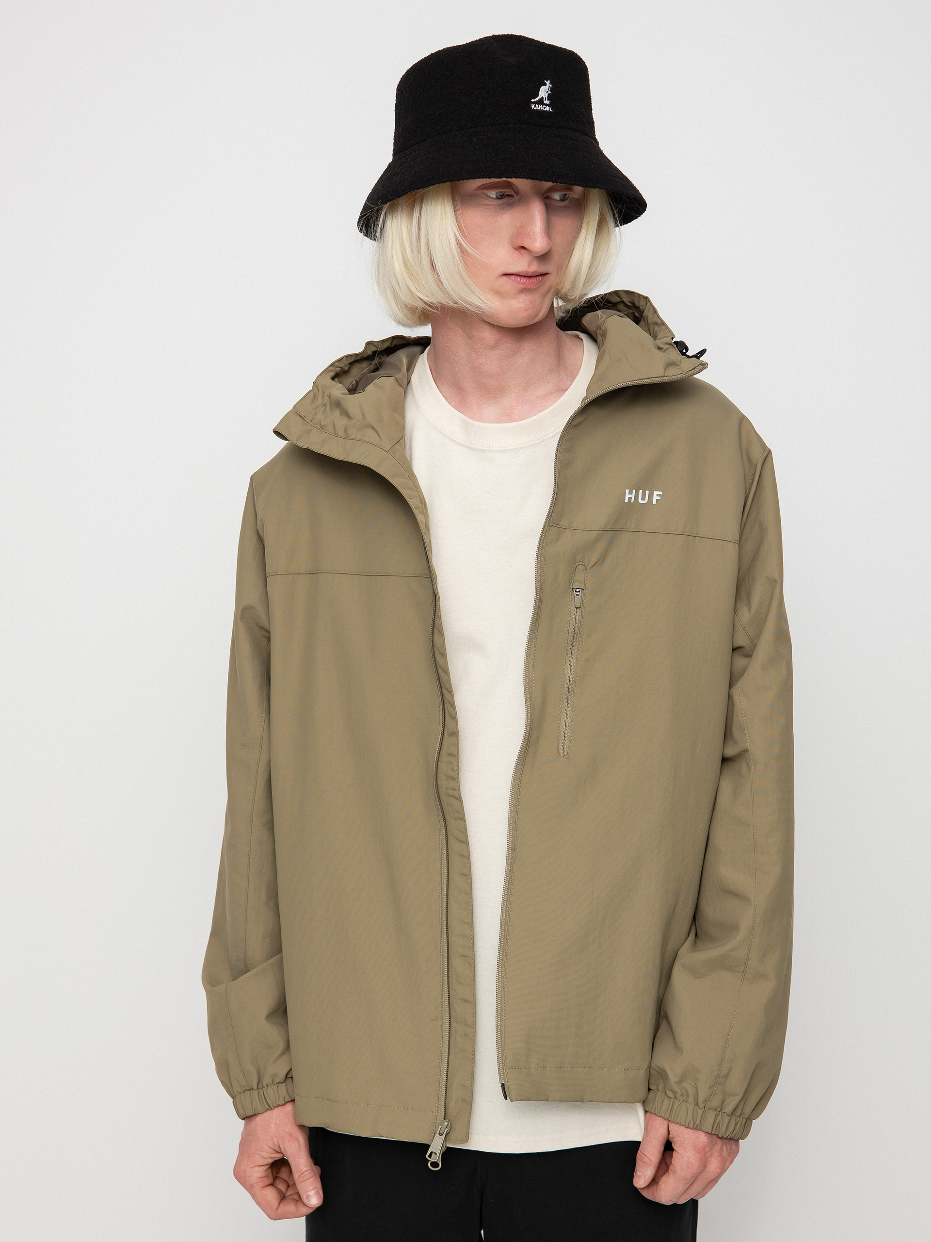 Kurtka HUF Essentials Zip Standard Shell (khaki)