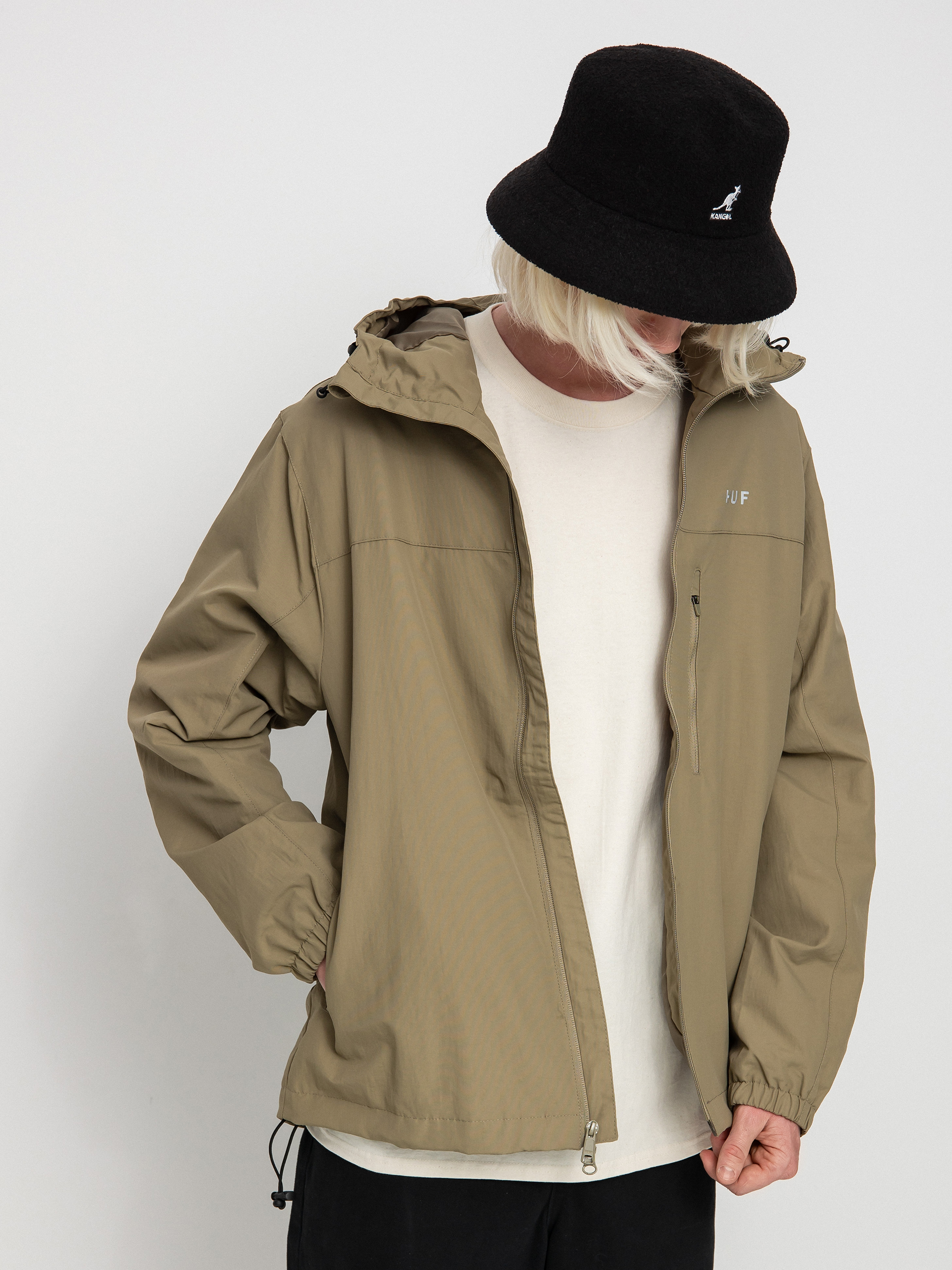 Kurtka HUF Essentials Zip Standard Shell (khaki)