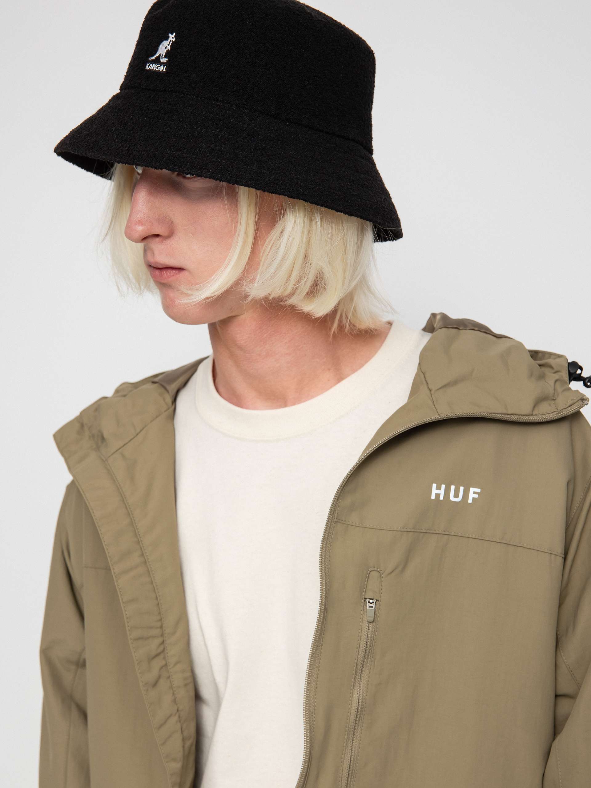 Kurtka HUF Essentials Zip Standard Shell (khaki)