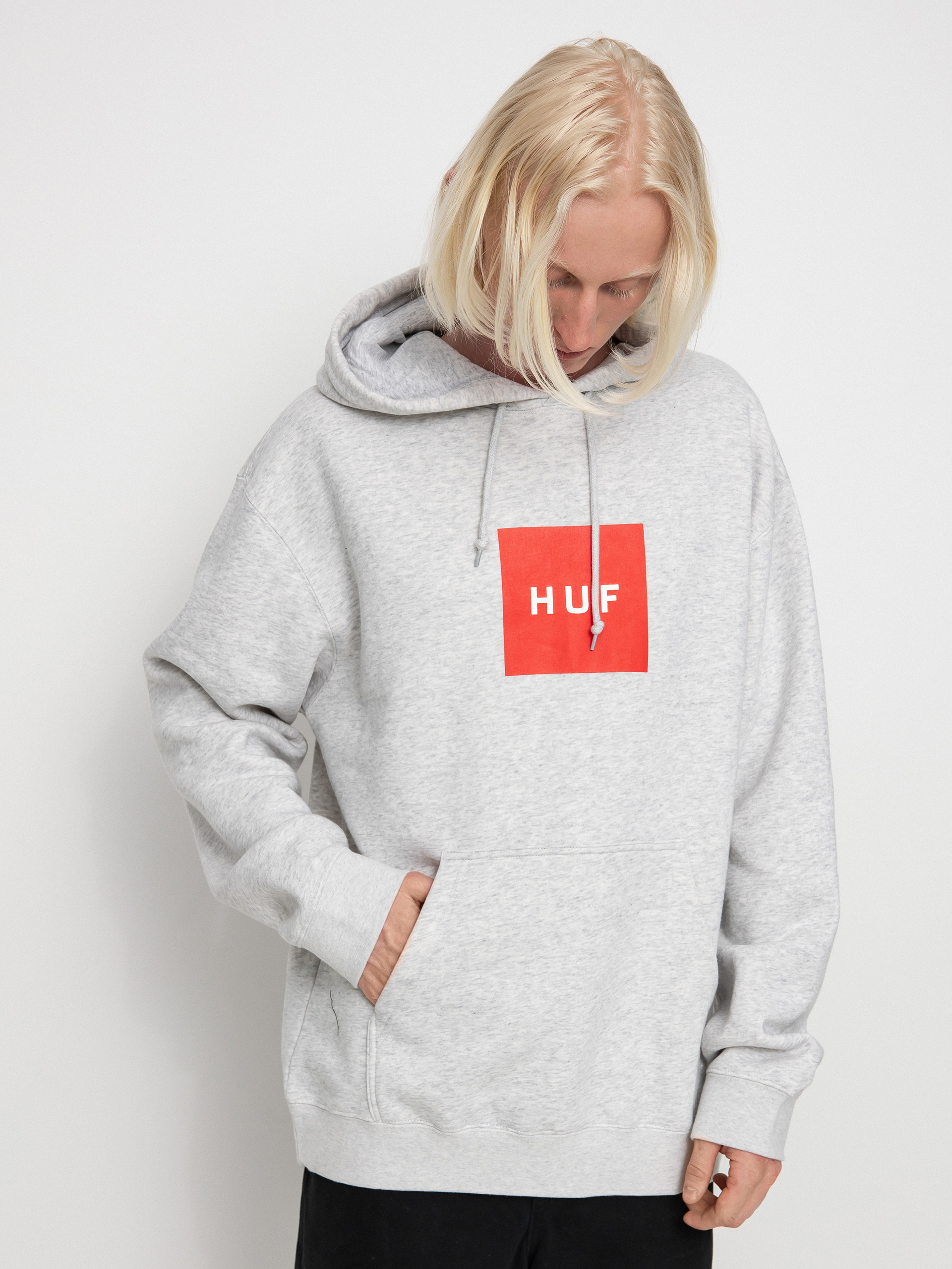 Bluza z kapturem HUF Essentials Box Logo HD (athletic heather)