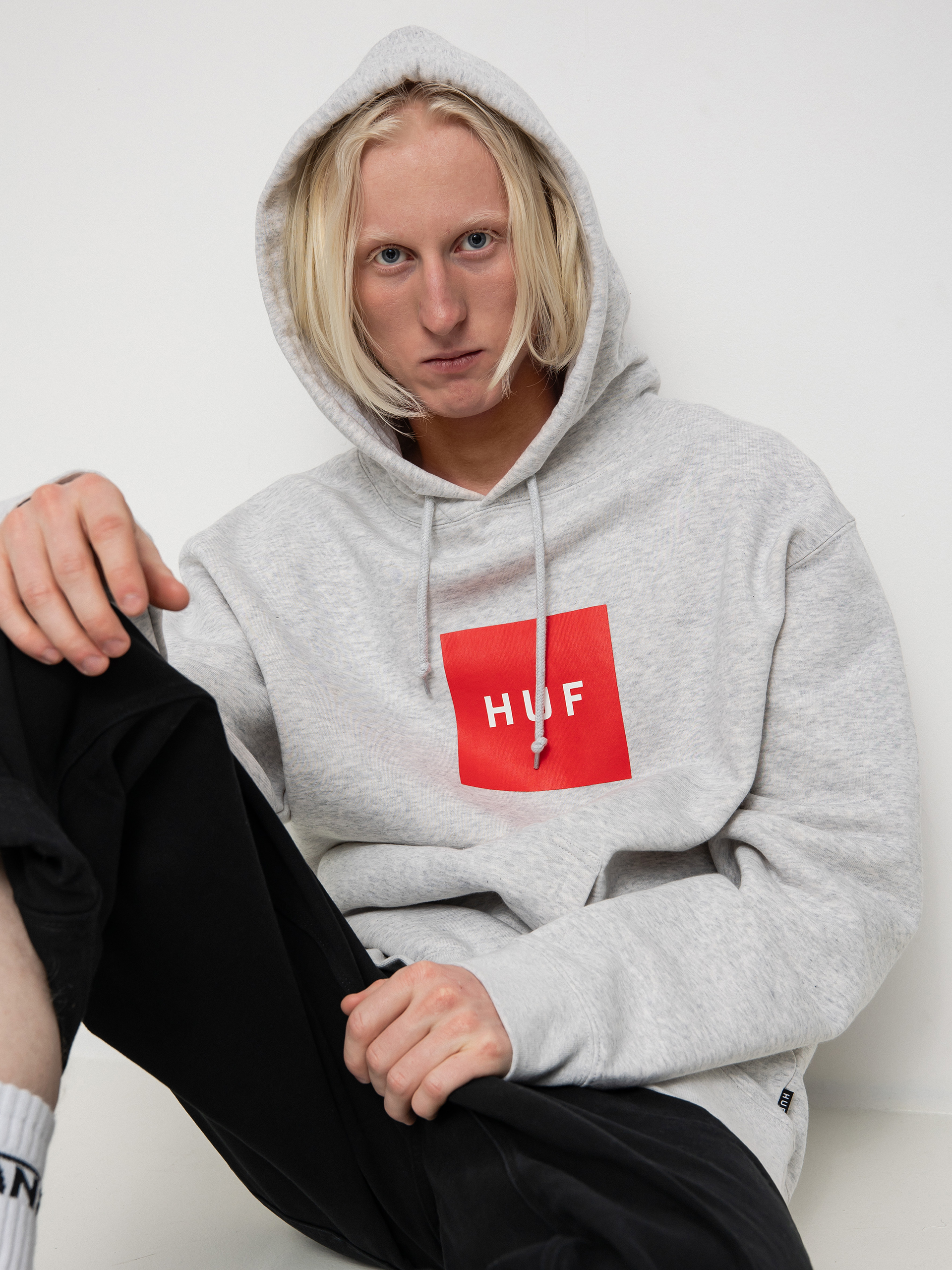 Bluza z kapturem HUF Essentials Box Logo HD (athletic heather)
