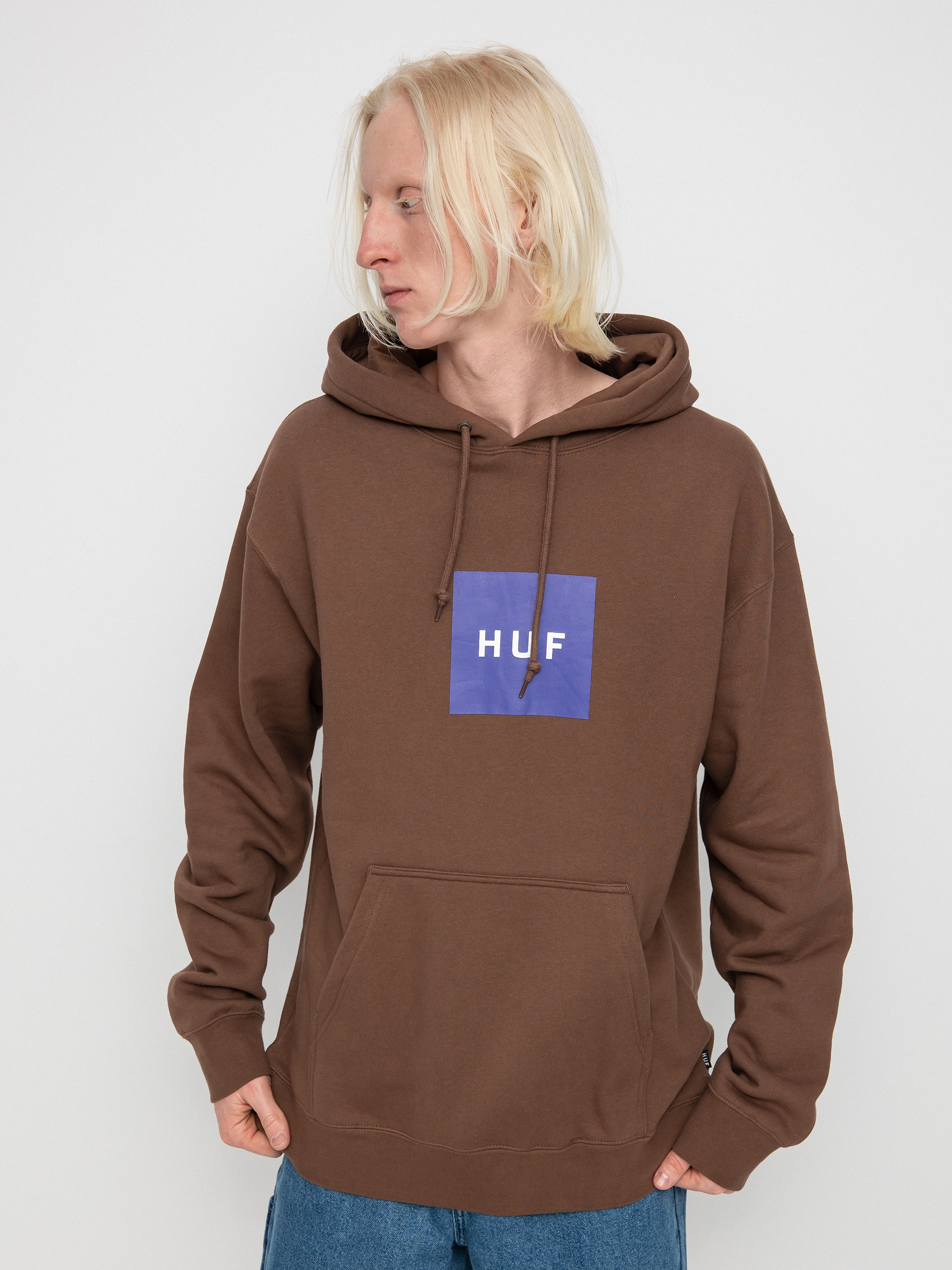 Bluza z kapturem HUF Essentials Box Logo HD (brown)