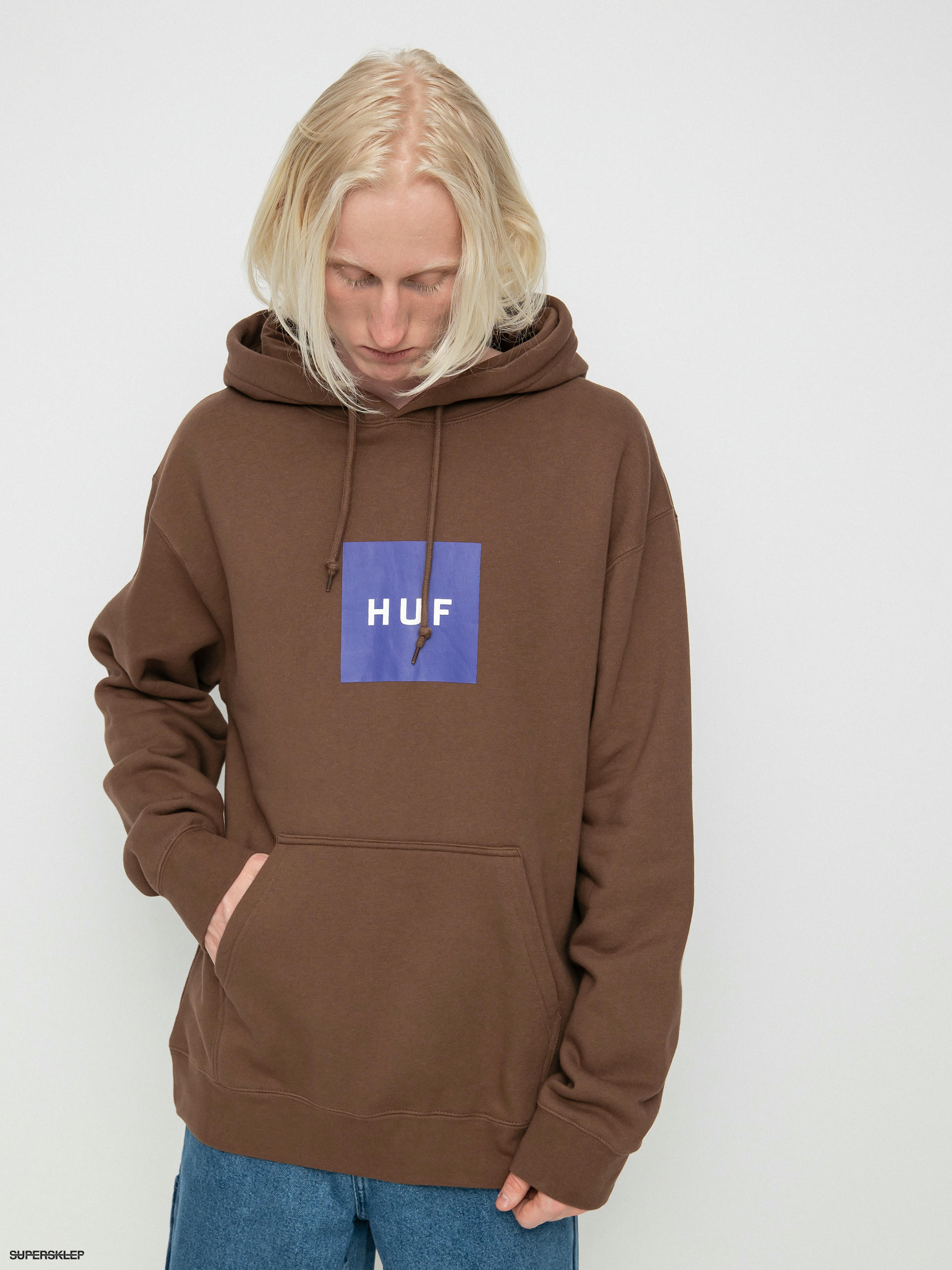 HUF Essentials OG Logo Brown Hoodie