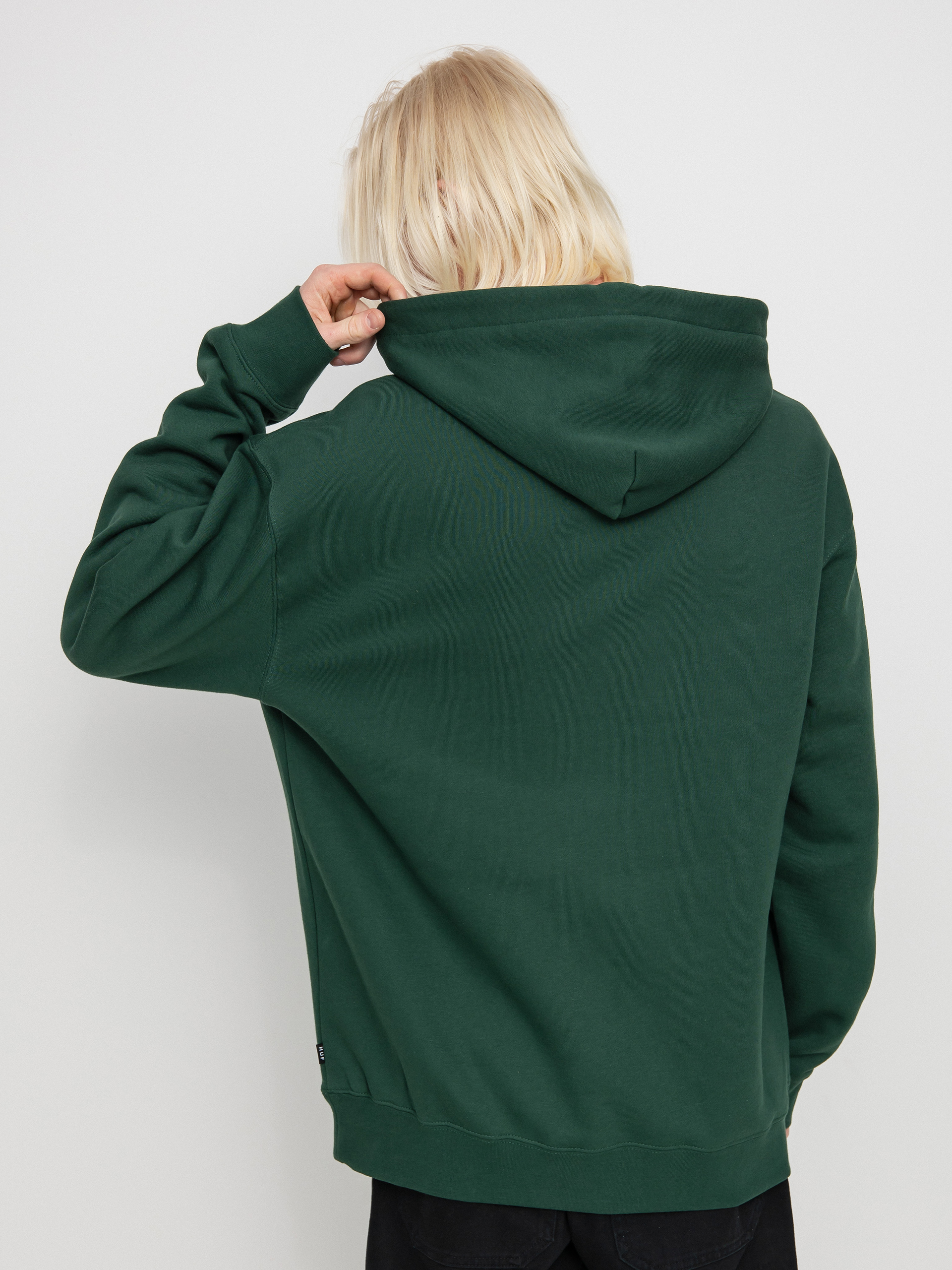 Bluza z kapturem HUF Essentials OG Logo HD (forest green)