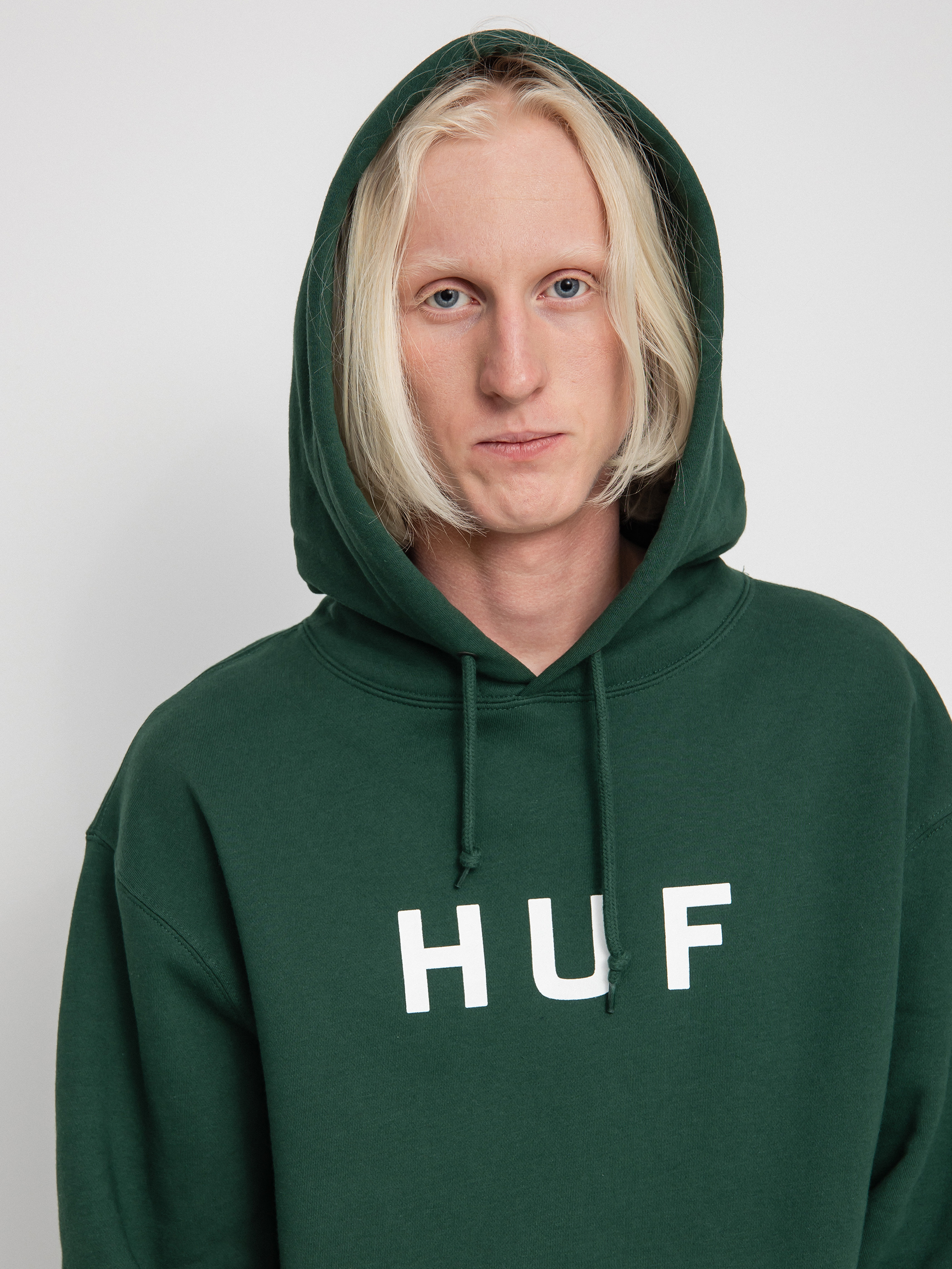 Bluza z kapturem HUF Essentials OG Logo HD (forest green)