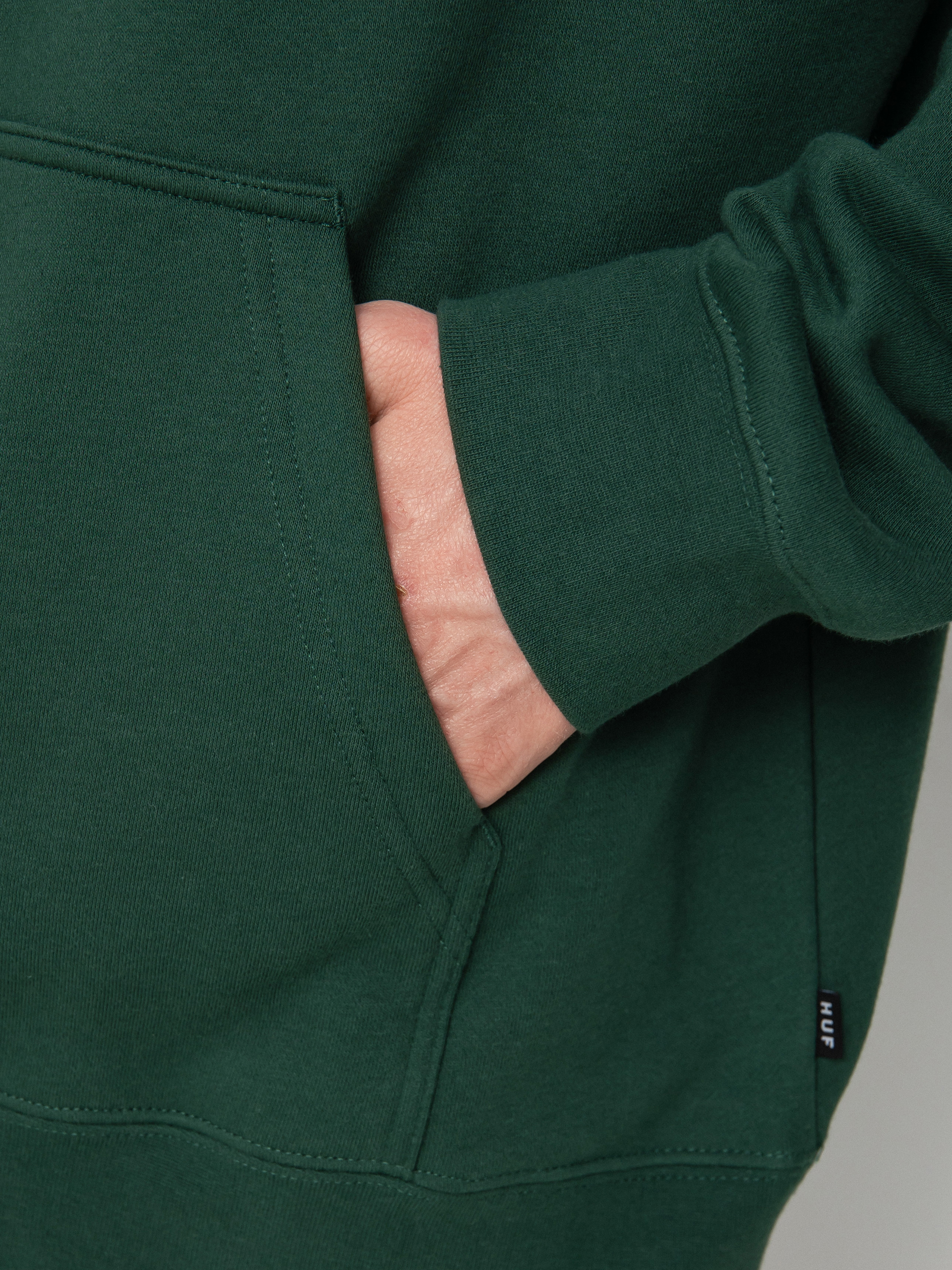 Bluza z kapturem HUF Essentials OG Logo HD (forest green)