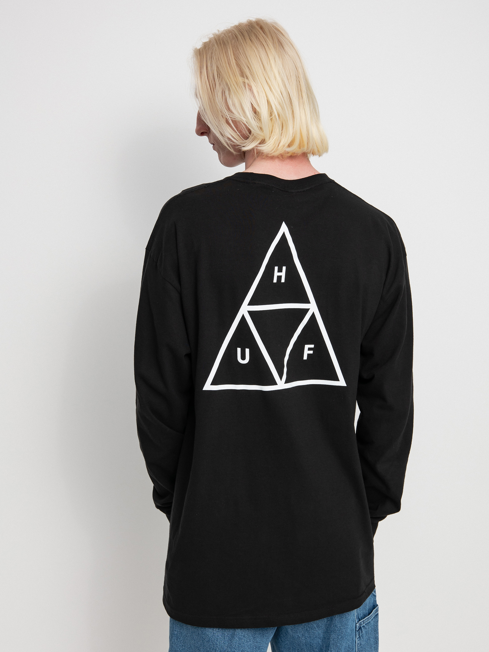 Longsleeve HUF Essentials Triple Triangle (black)