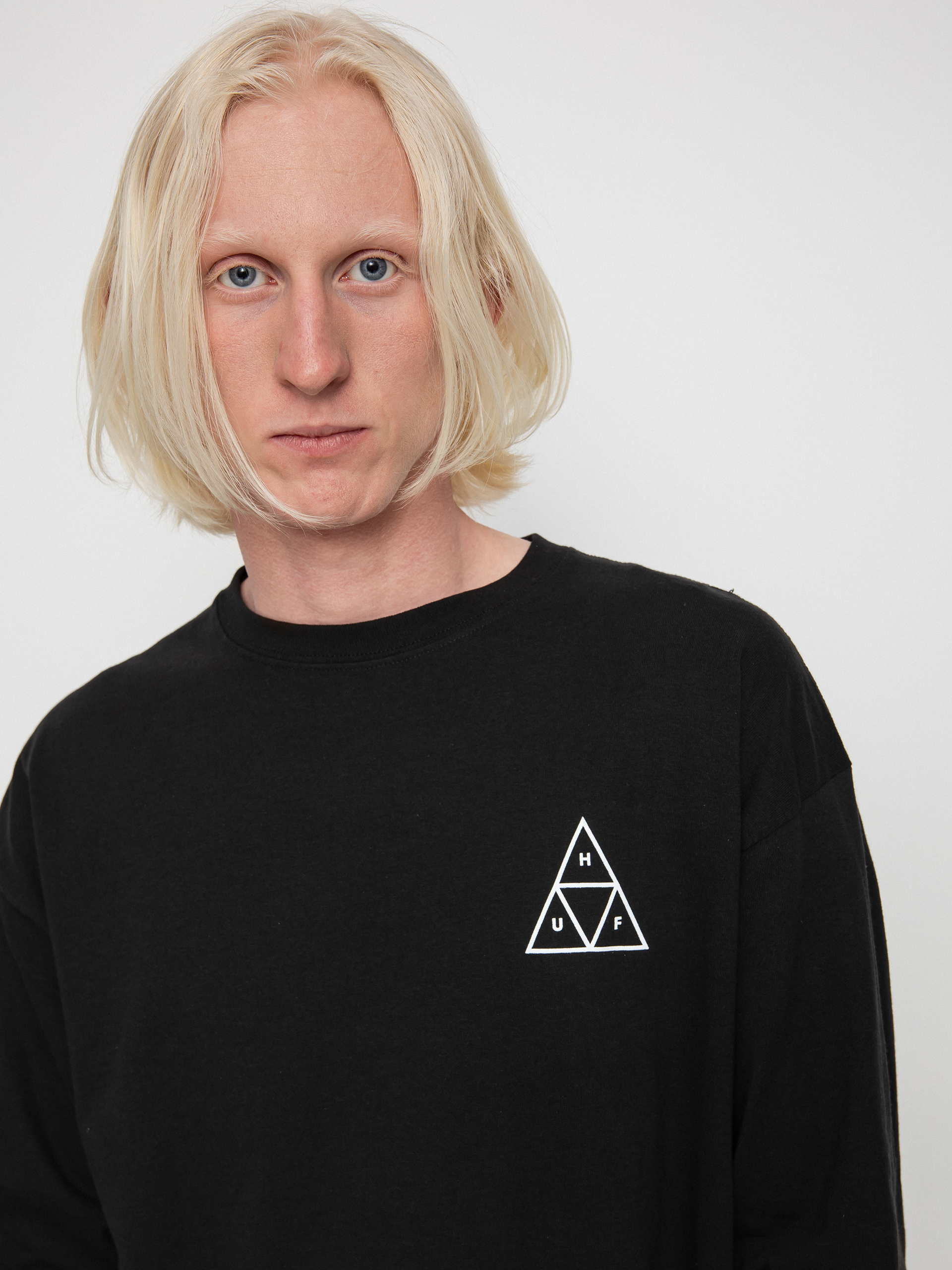 Longsleeve HUF Essentials Triple Triangle (black)