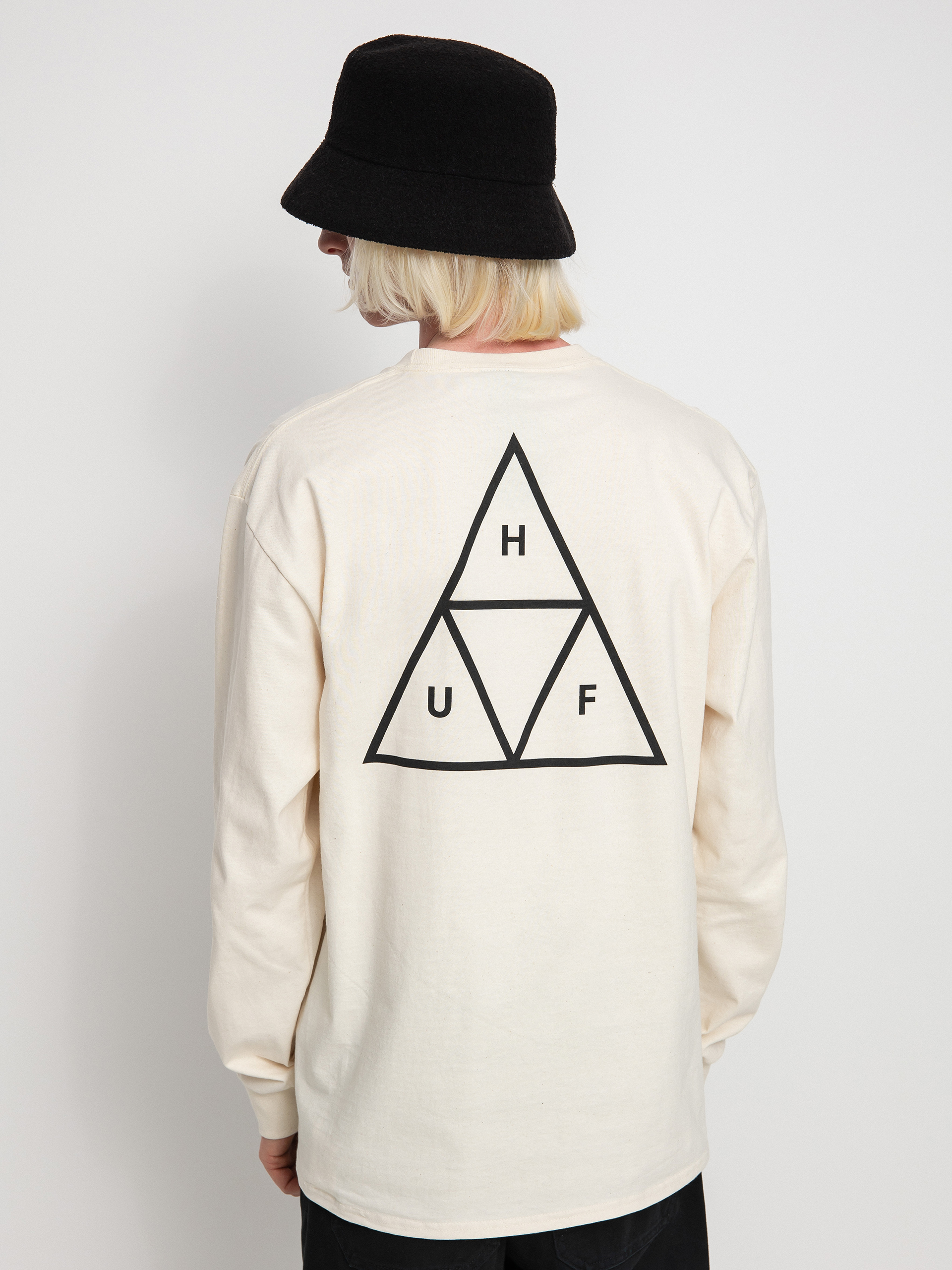 Longsleeve HUF Essentials Triple Triangle (natural)
