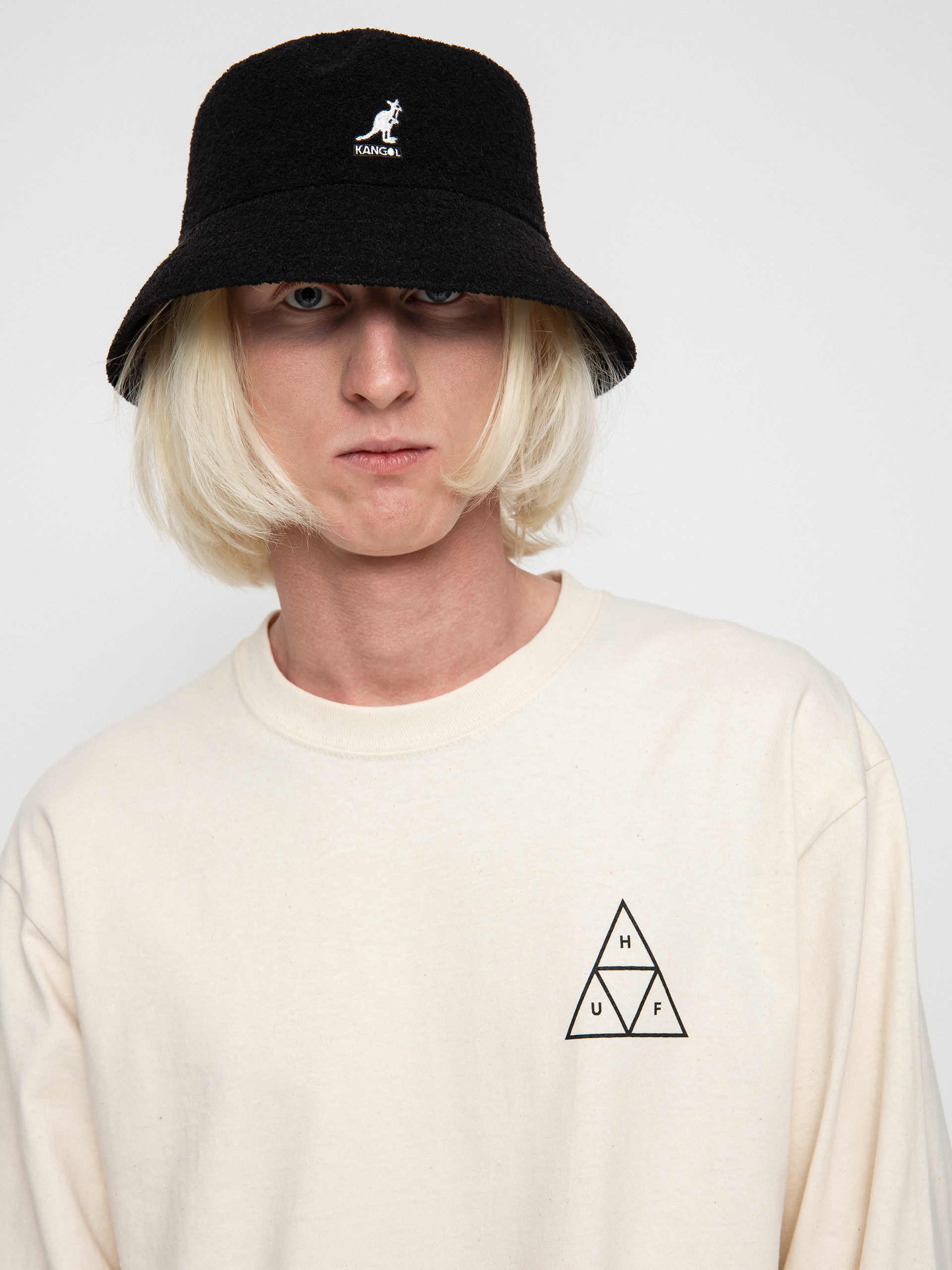 Longsleeve HUF Essentials Triple Triangle (natural)