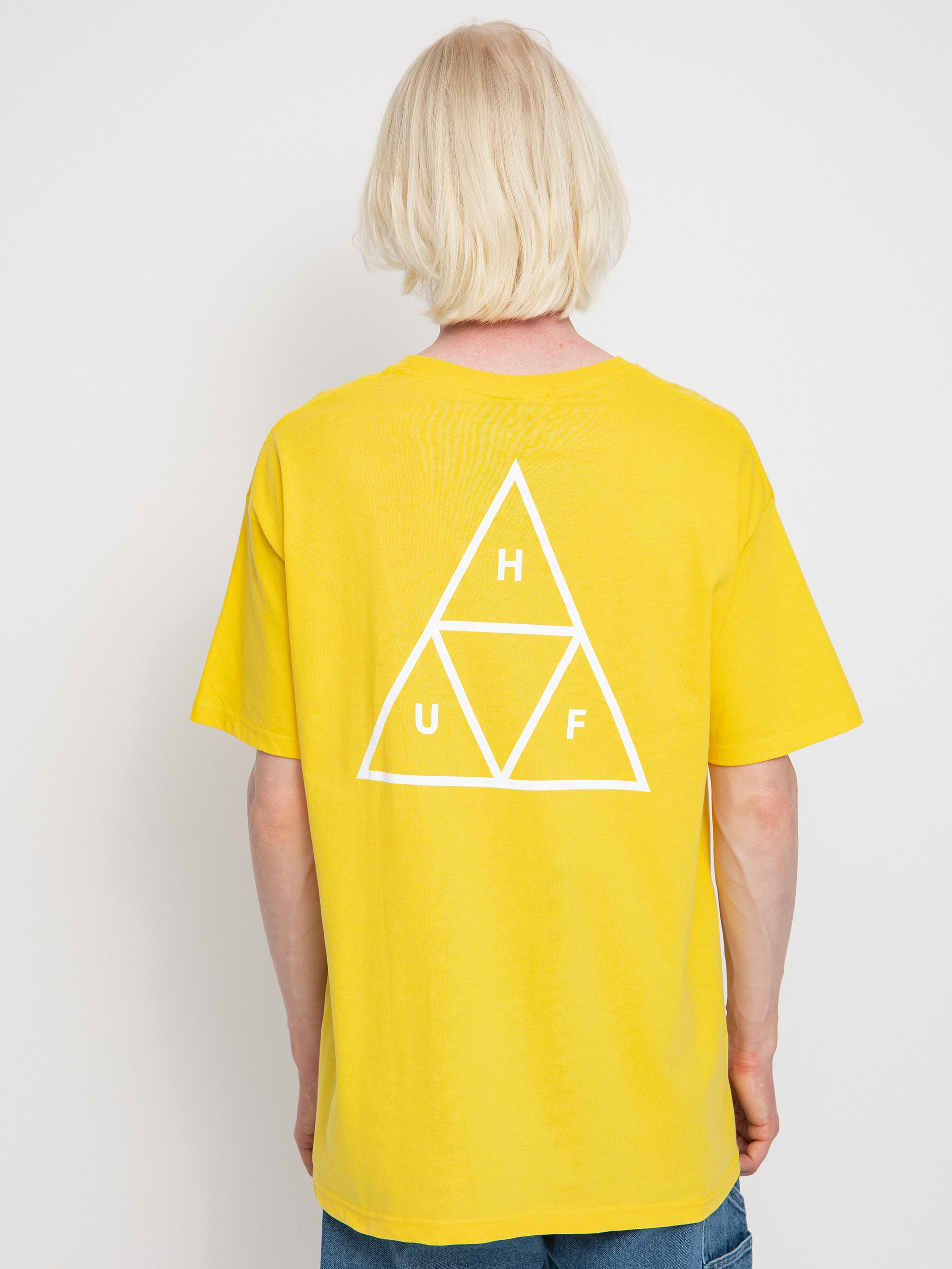 T-shirt HUF Essentials Triple Triangle (lemon yellow)