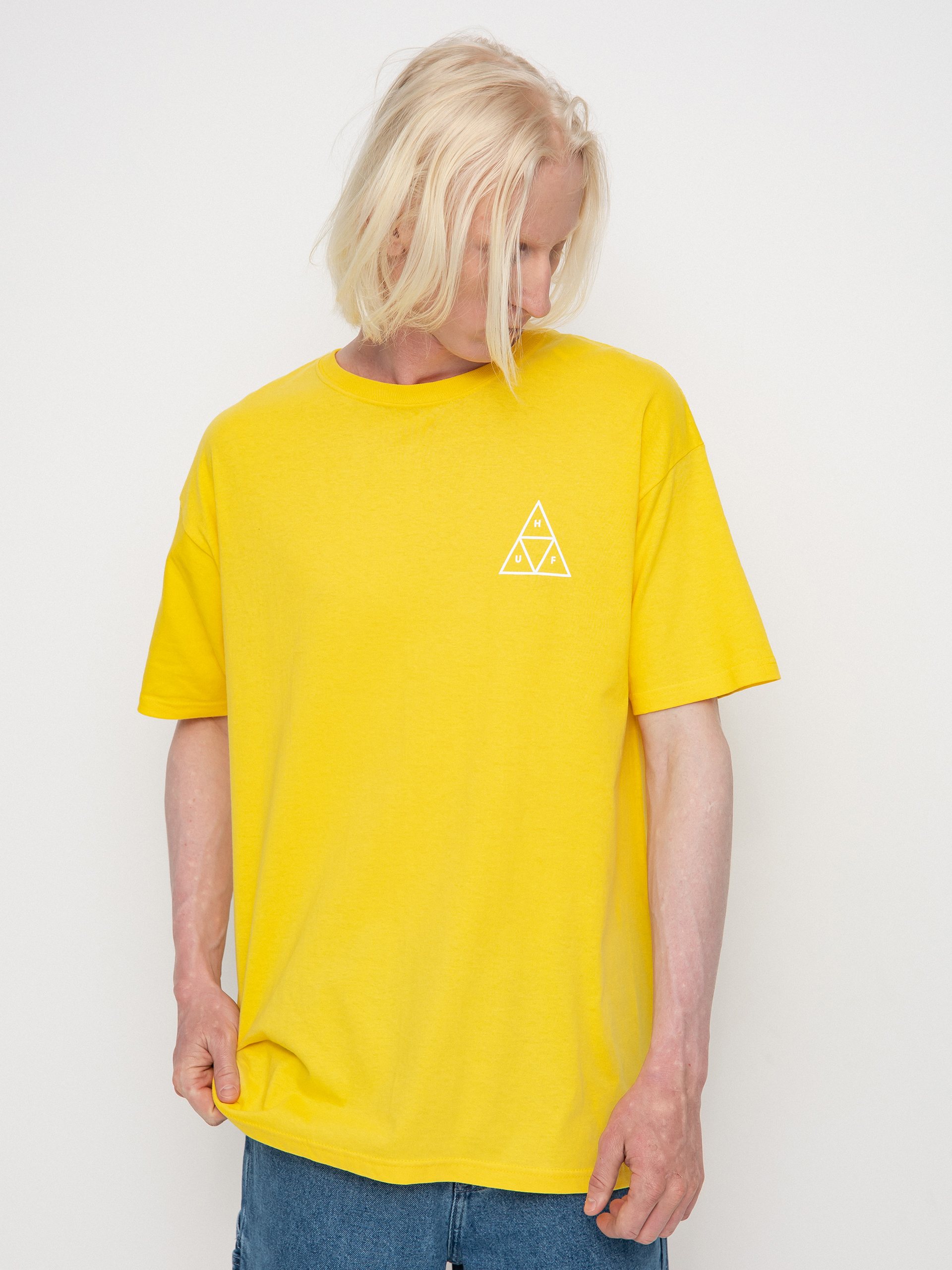 T-shirt HUF Essentials Triple Triangle (lemon yellow)