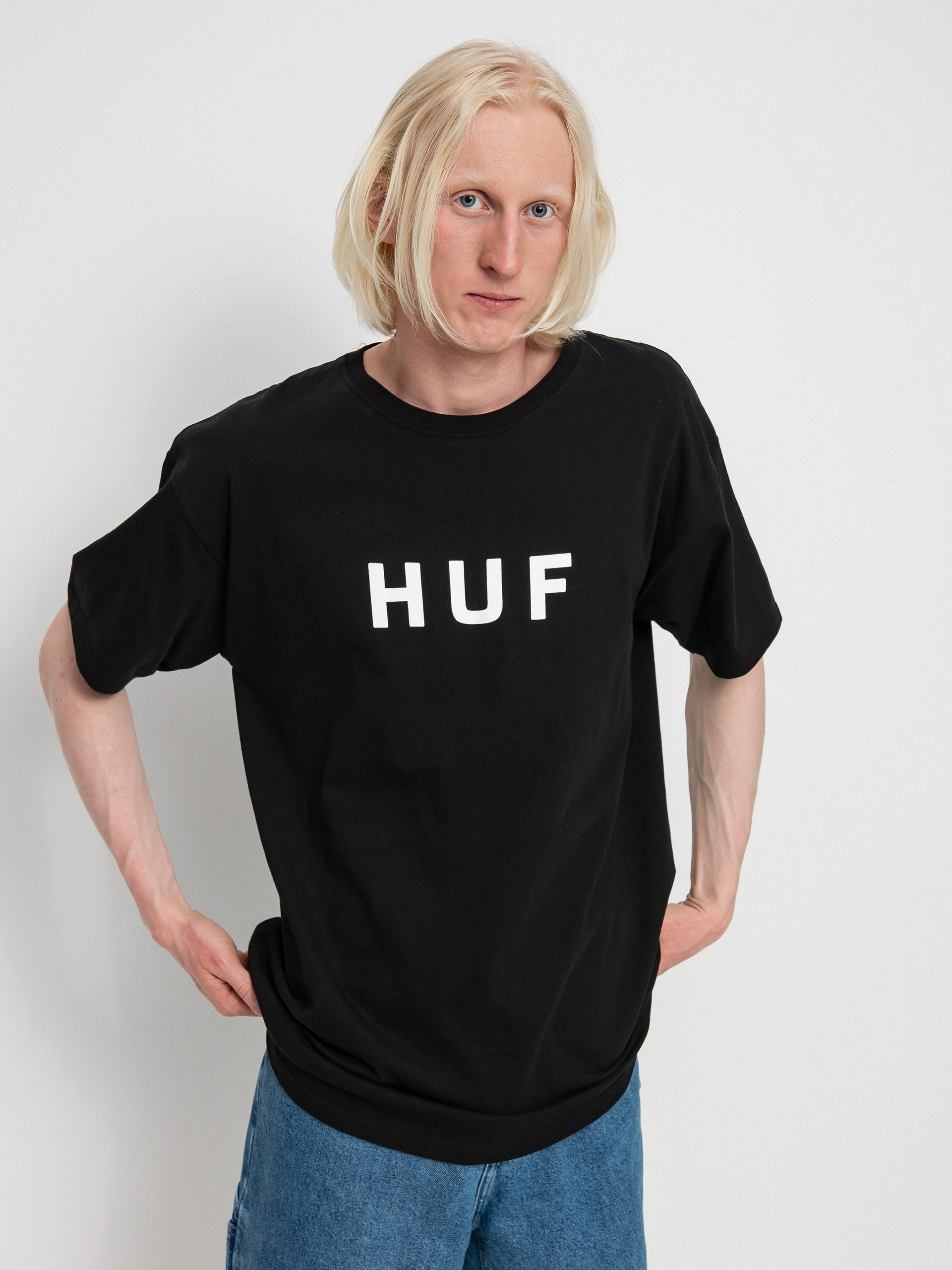 T-shirt HUF Essentials OG Logo (black)