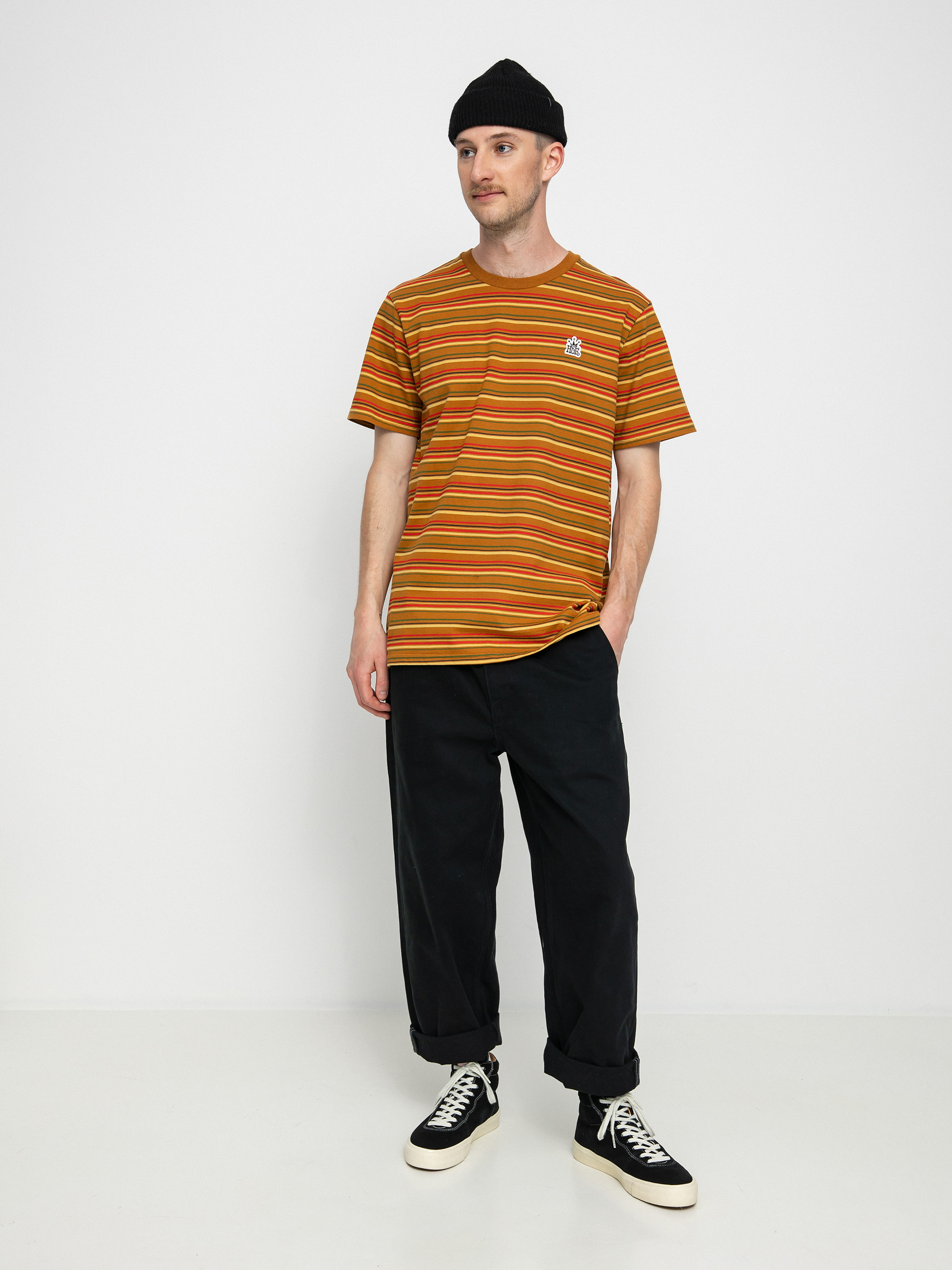 T-shirt HUF Cooper Stripe (burnt orange)