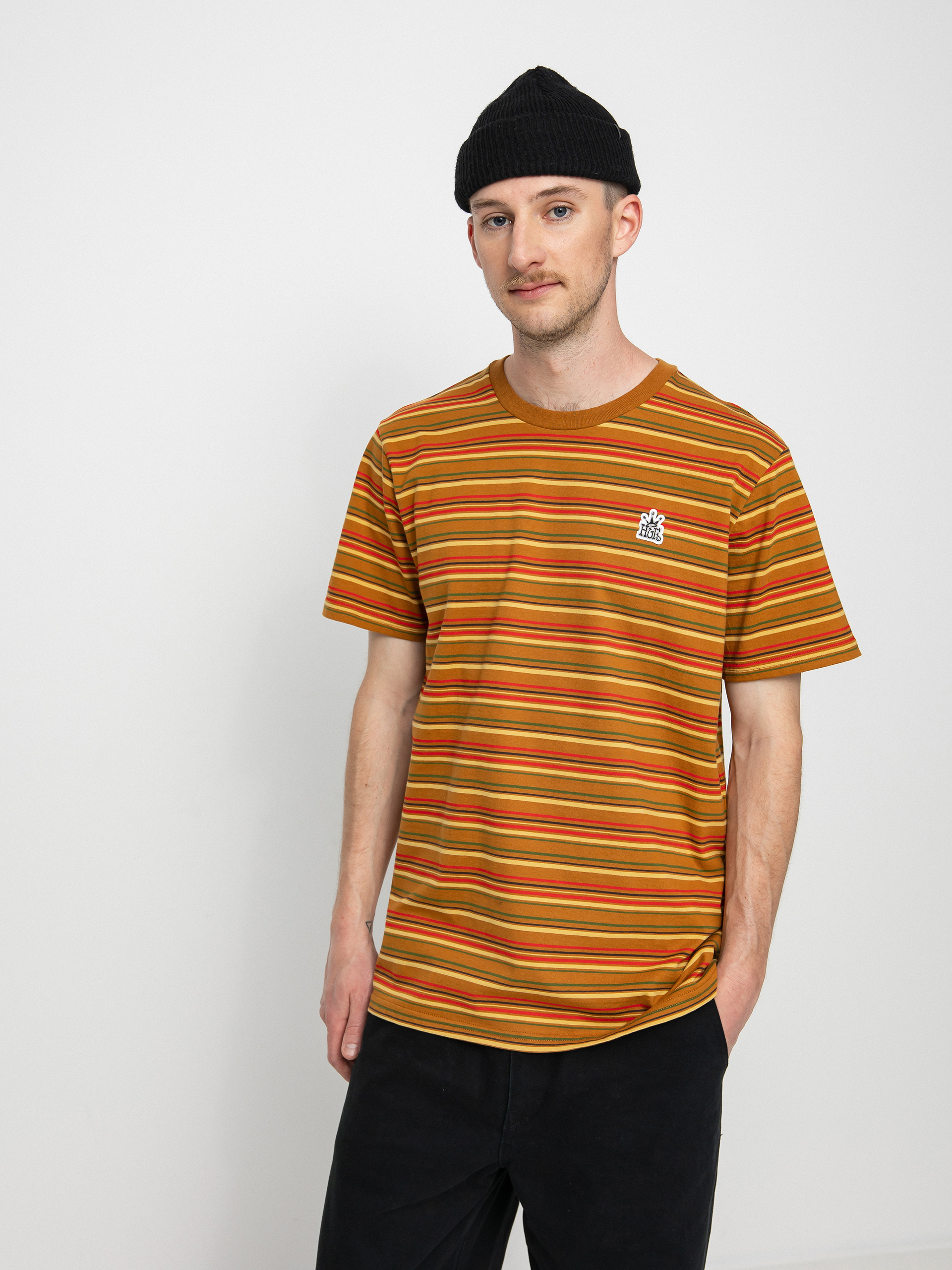 T-shirt HUF Cooper Stripe (burnt orange)