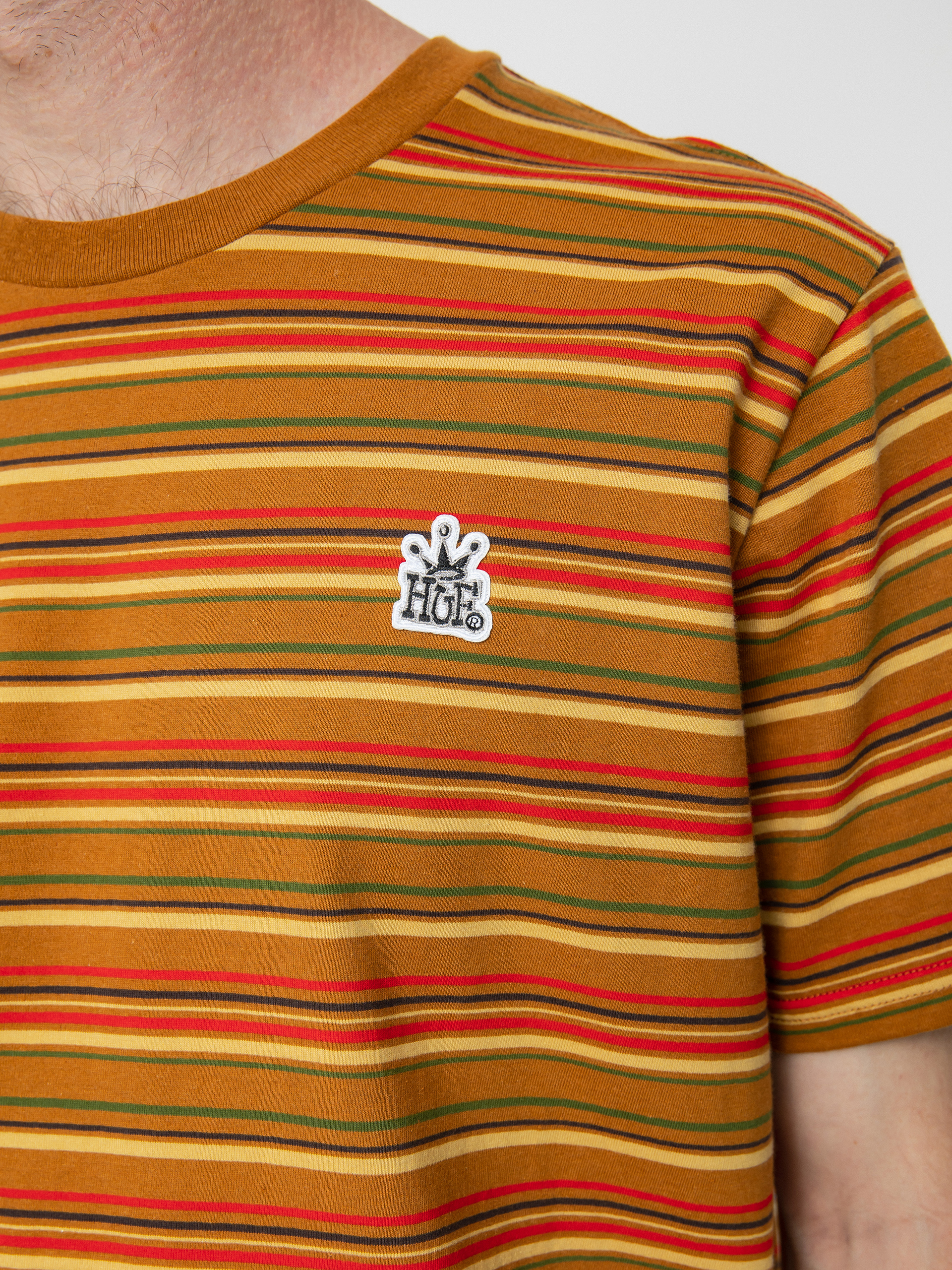 T-shirt HUF Cooper Stripe (burnt orange)