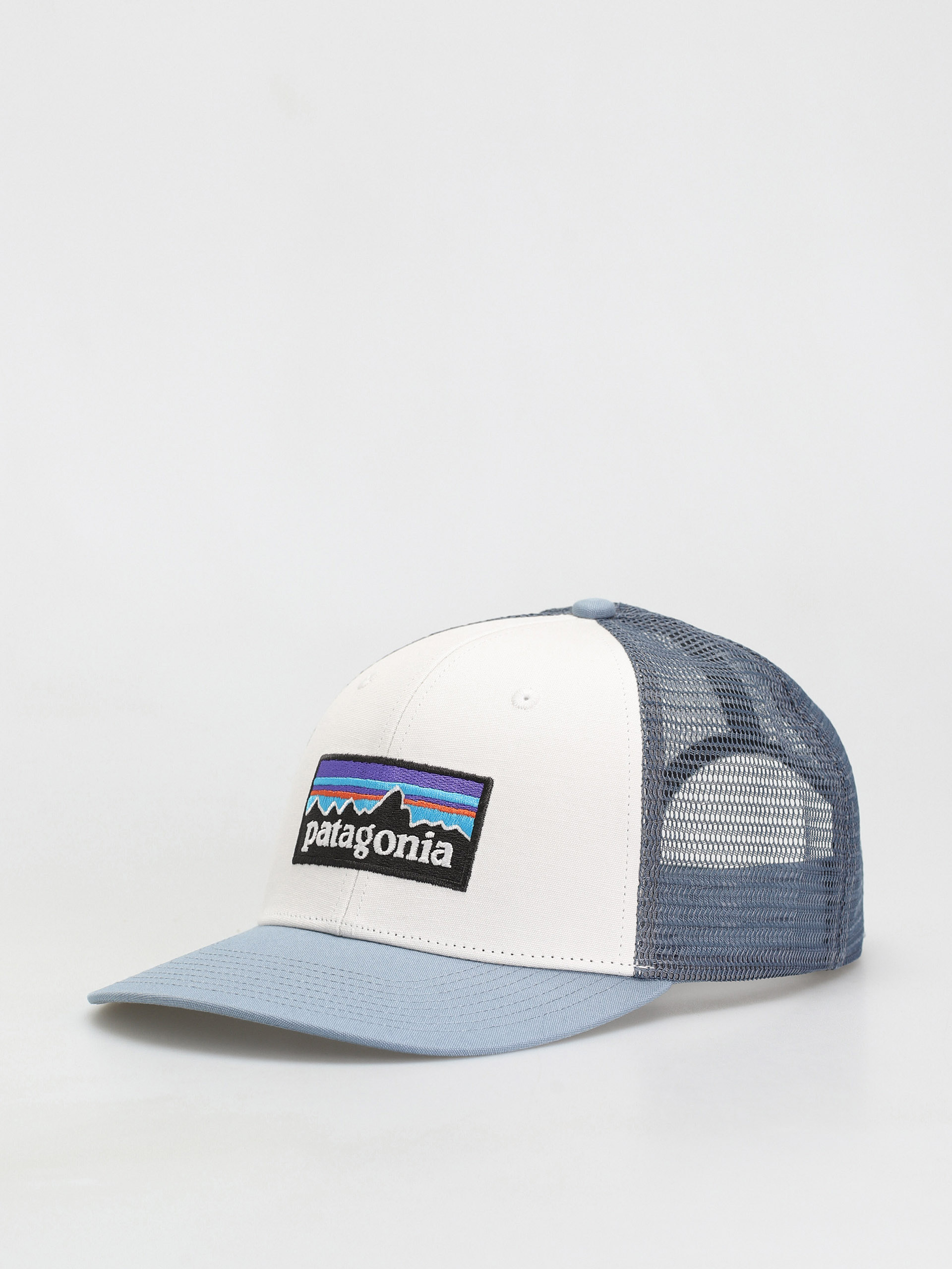 Czapka z daszkiem Patagonia P 6 Logo Trucker (white w/light plume grey)