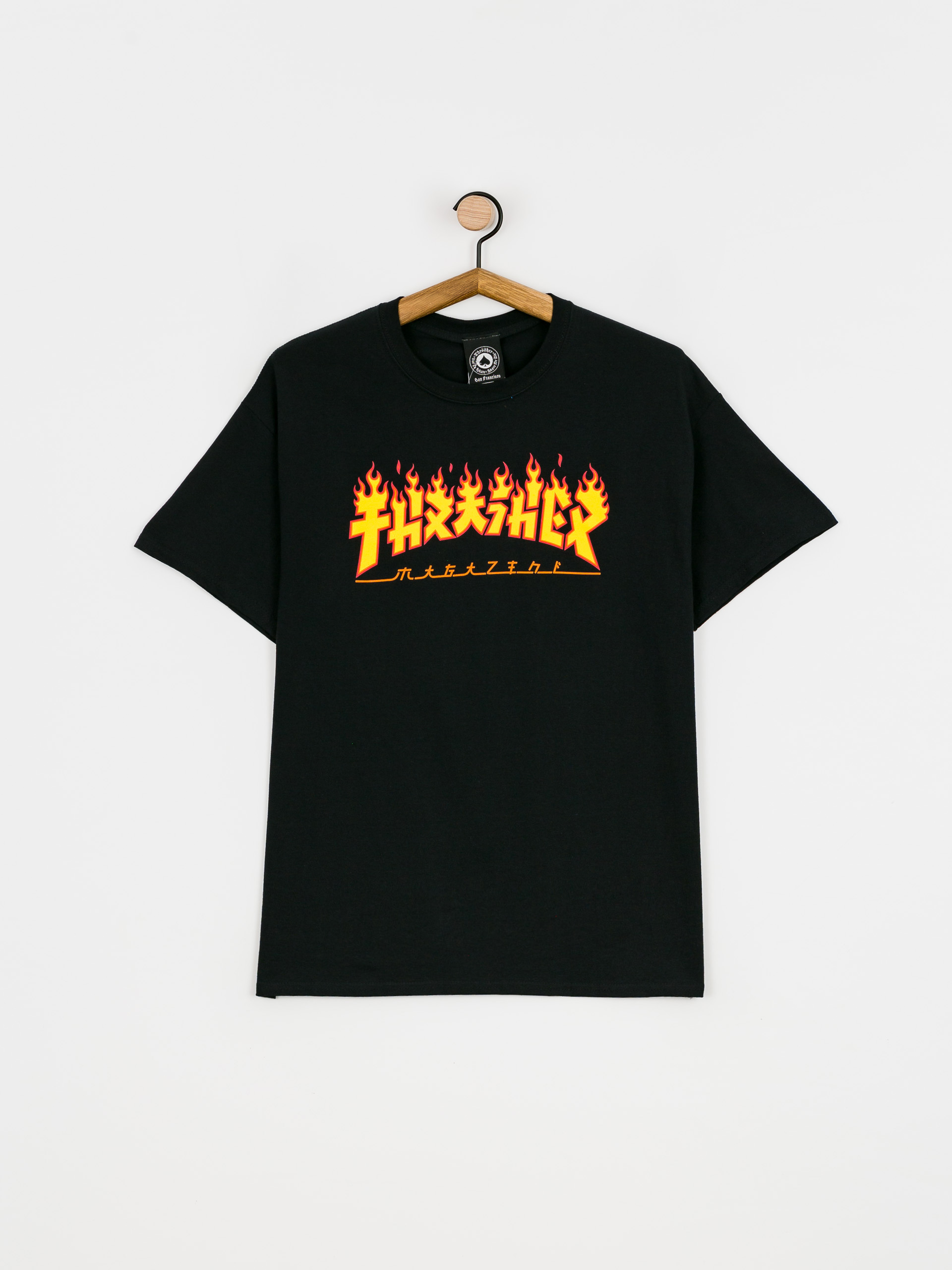 T-shirt Thrasher Godzilla Flame (black)