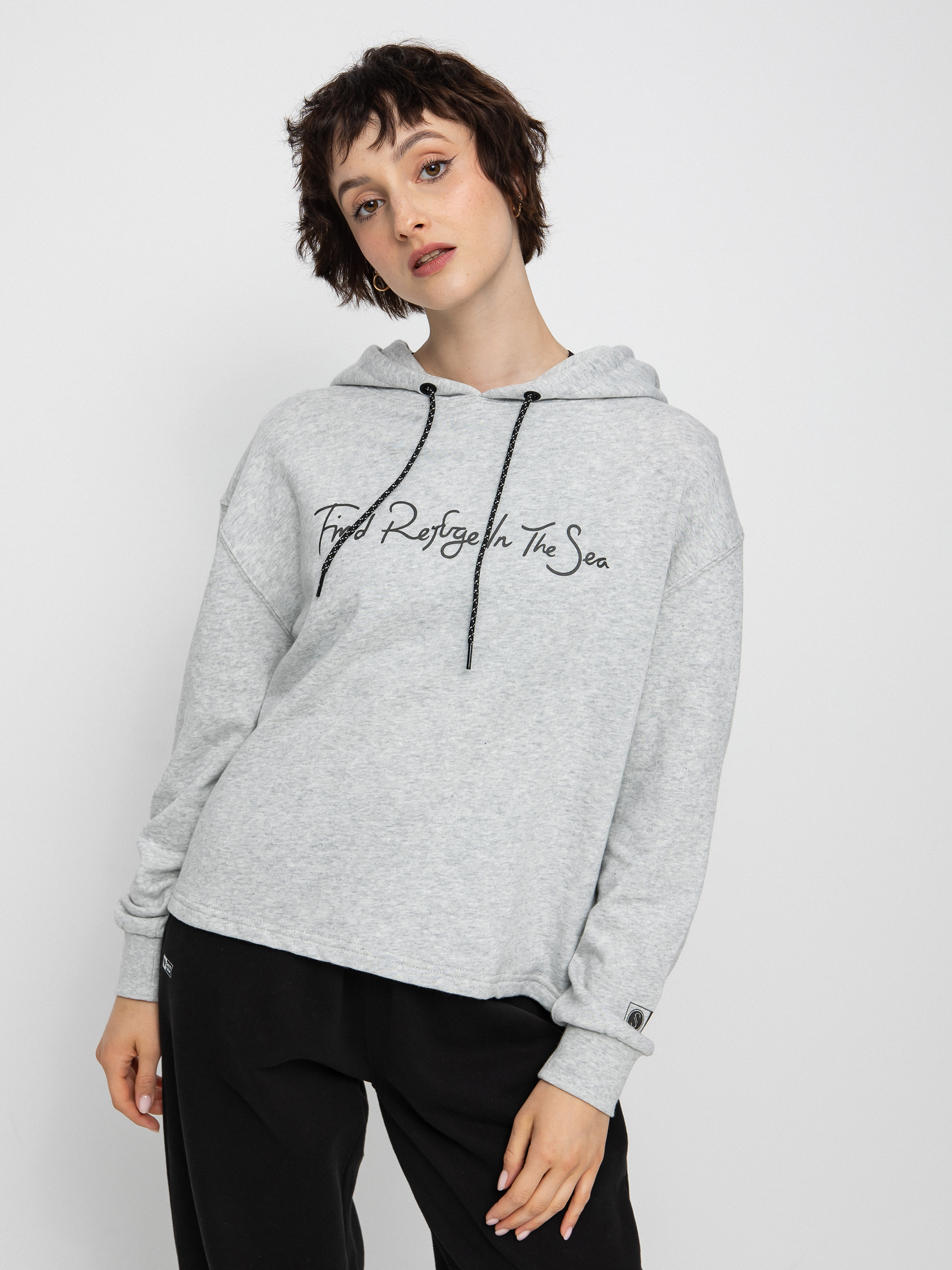 Bluza z kapturem Salty Crew Sand Set Crop Wmn (athletic heather)