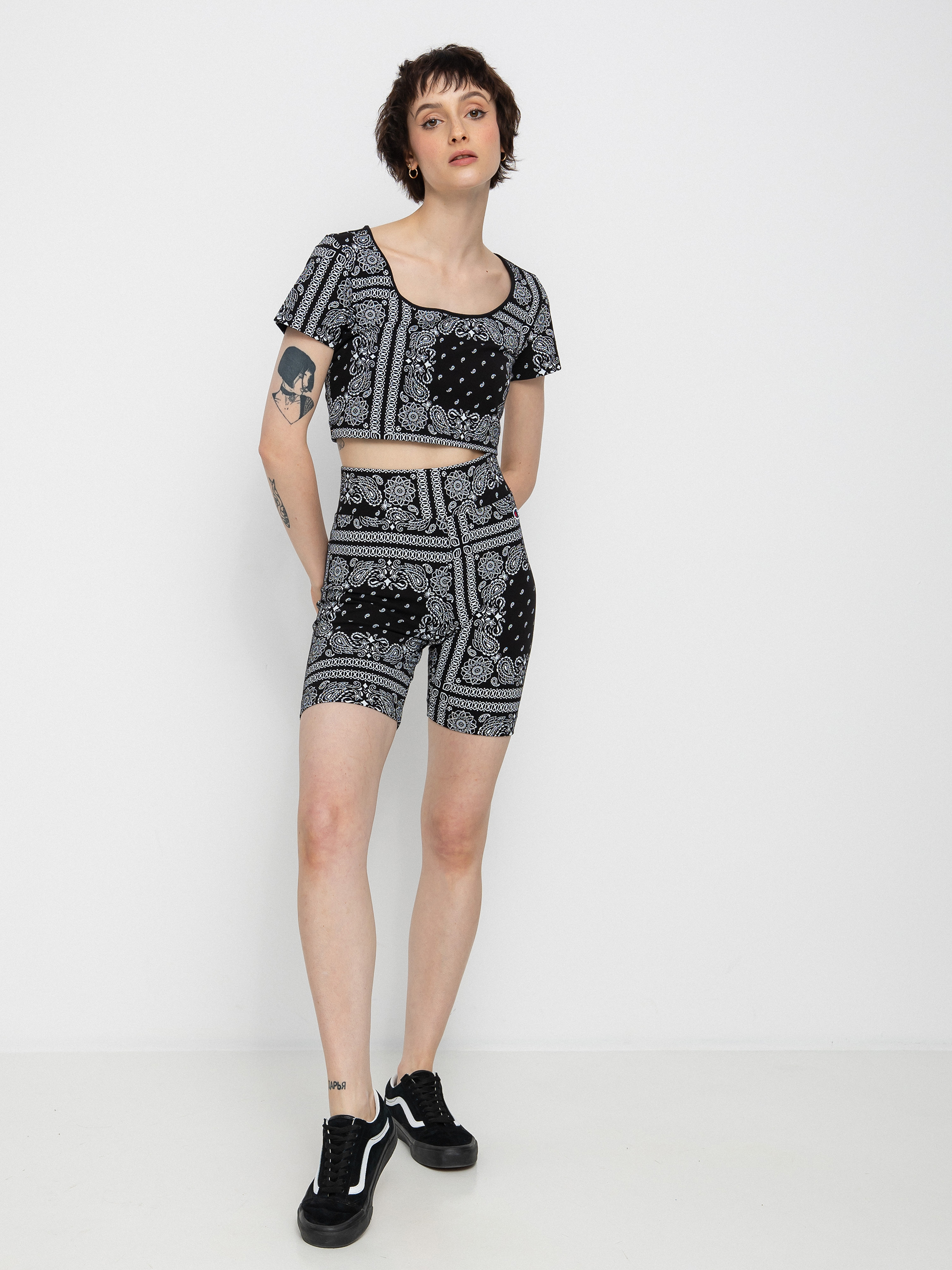 T-shirt Champion Crewneck Croptop 115127 Wmn (nbk/allover)