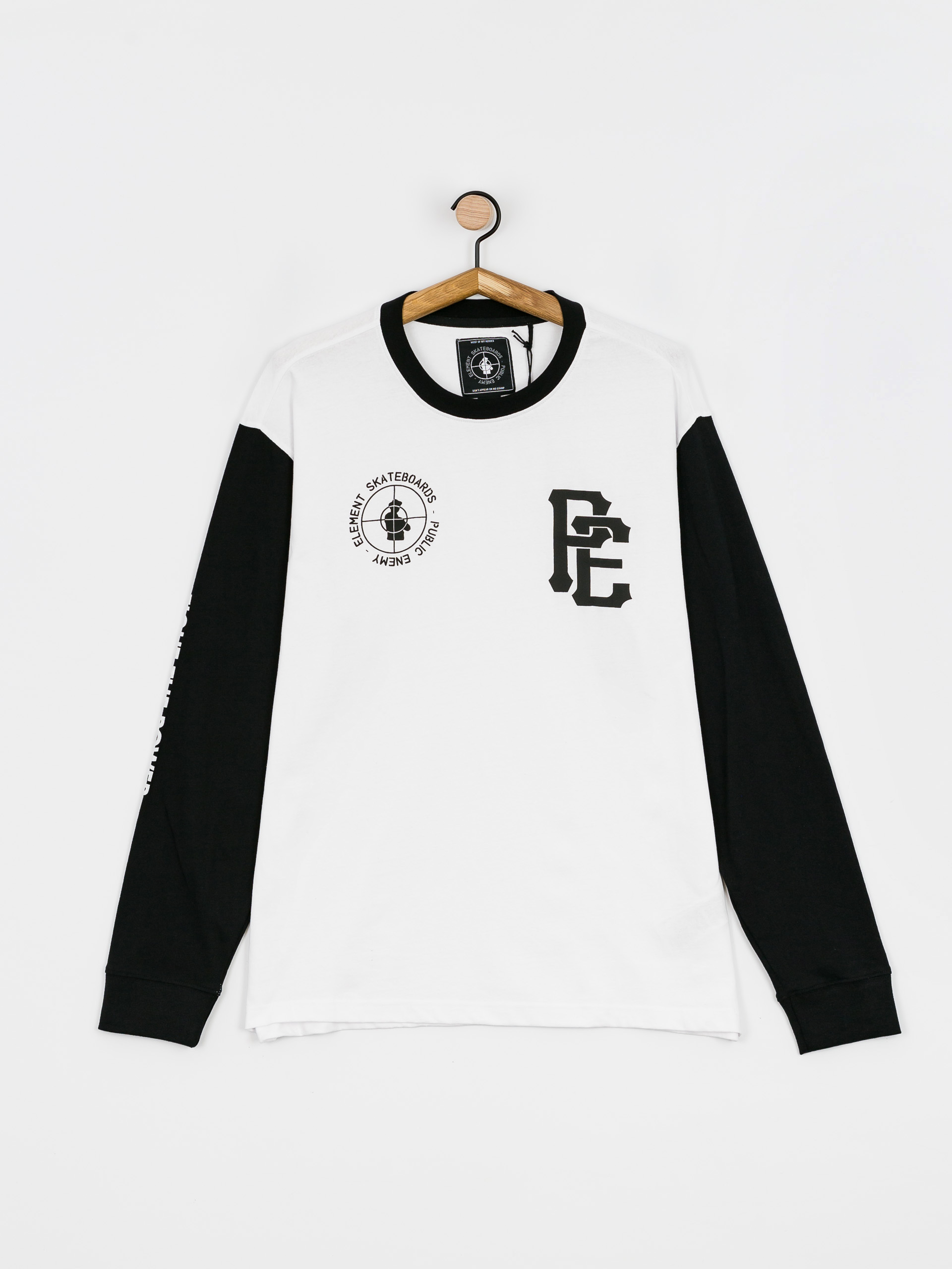 Longsleeve Element Pexe Target Ringer (white/blk)