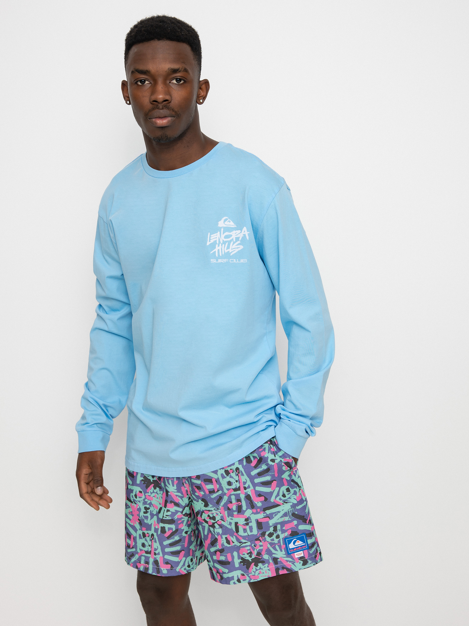 Longsleeve Quiksilver X Stranger Things Lenora Hills Surf Club (airy blue)