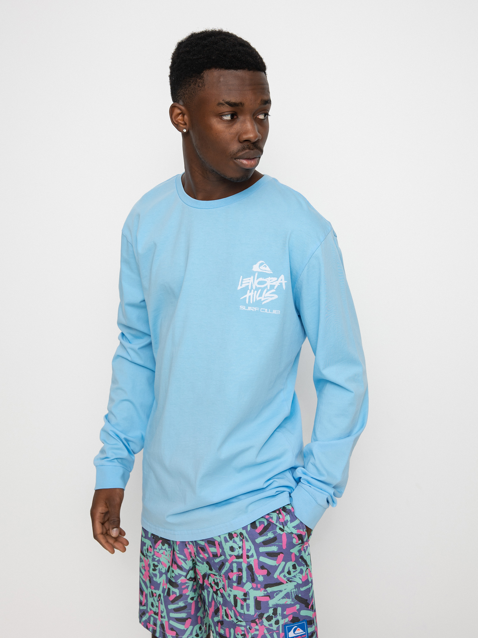 Longsleeve Quiksilver X Stranger Things Lenora Hills Surf Club (airy blue)
