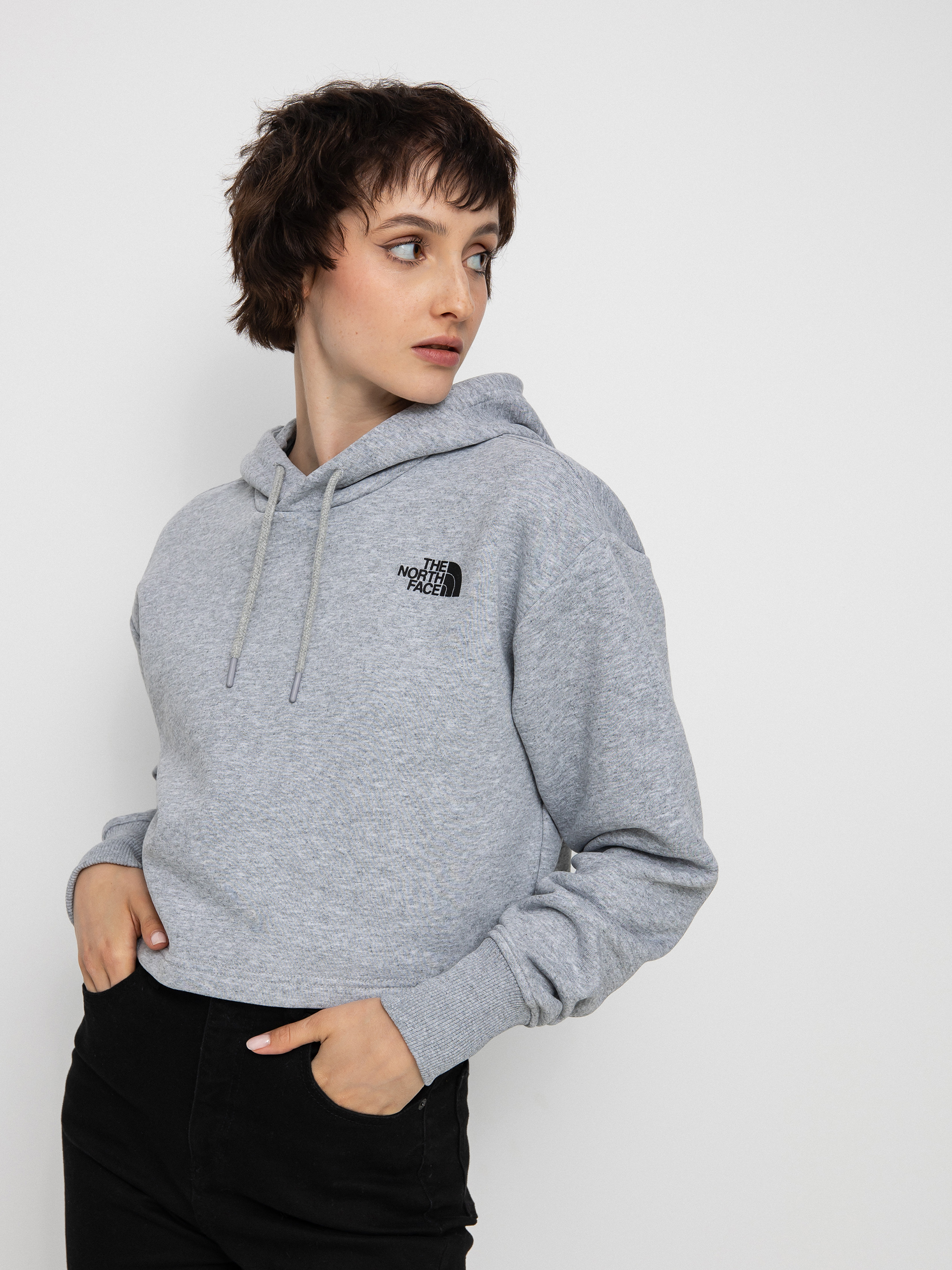 Bluza z kapturem The North Face Coordinates Crop HD Wmn (tnf light grey heather)