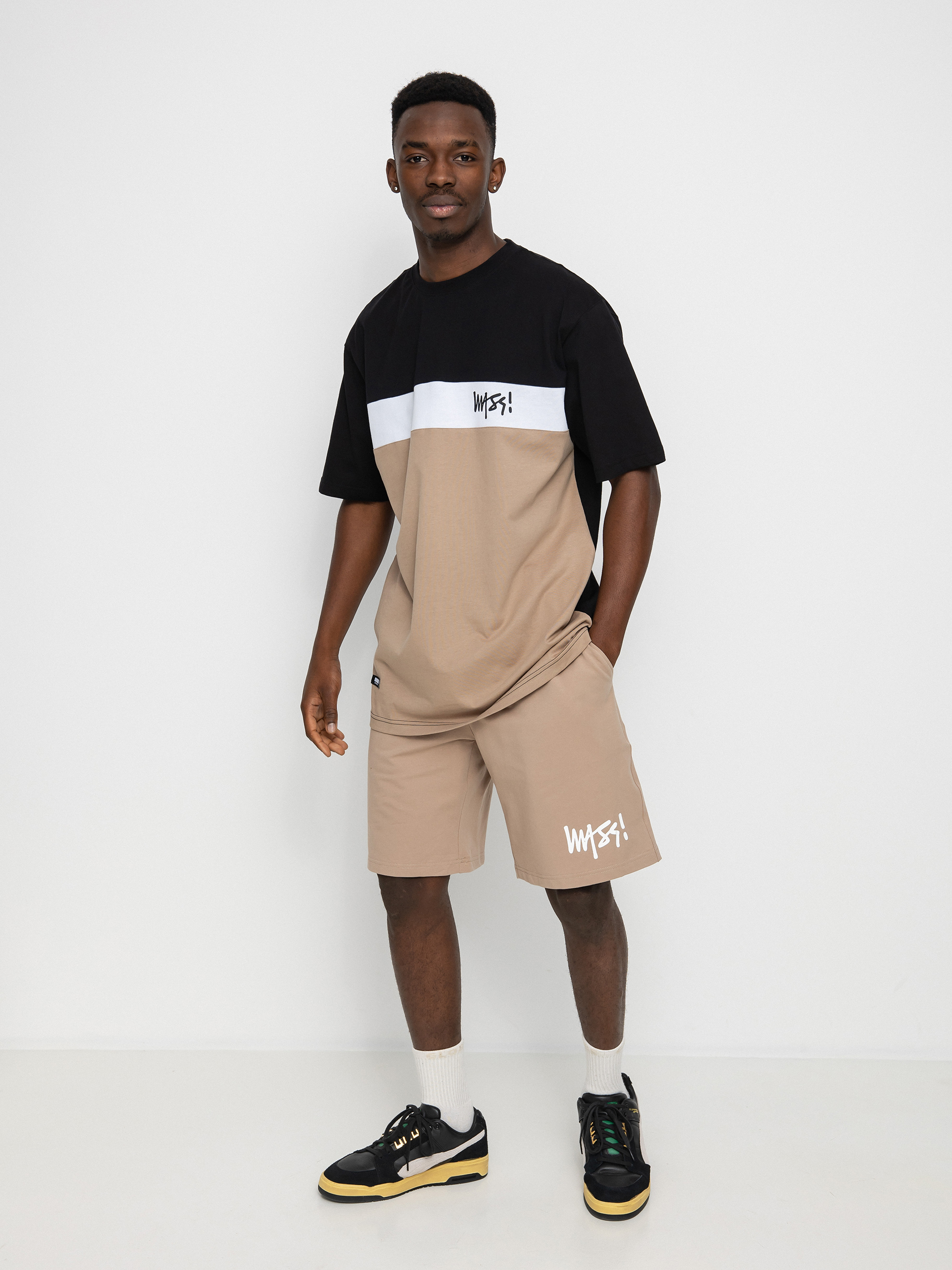 T-shirt MassDnm Trinity (black/white/beige)