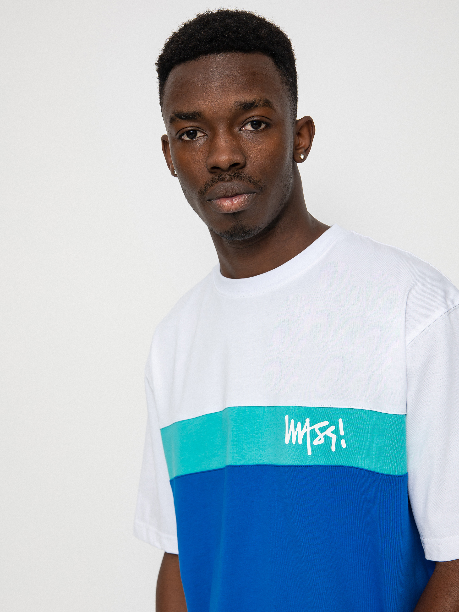 T-shirt MassDnm Trinity (white/turquoise/dark blue)
