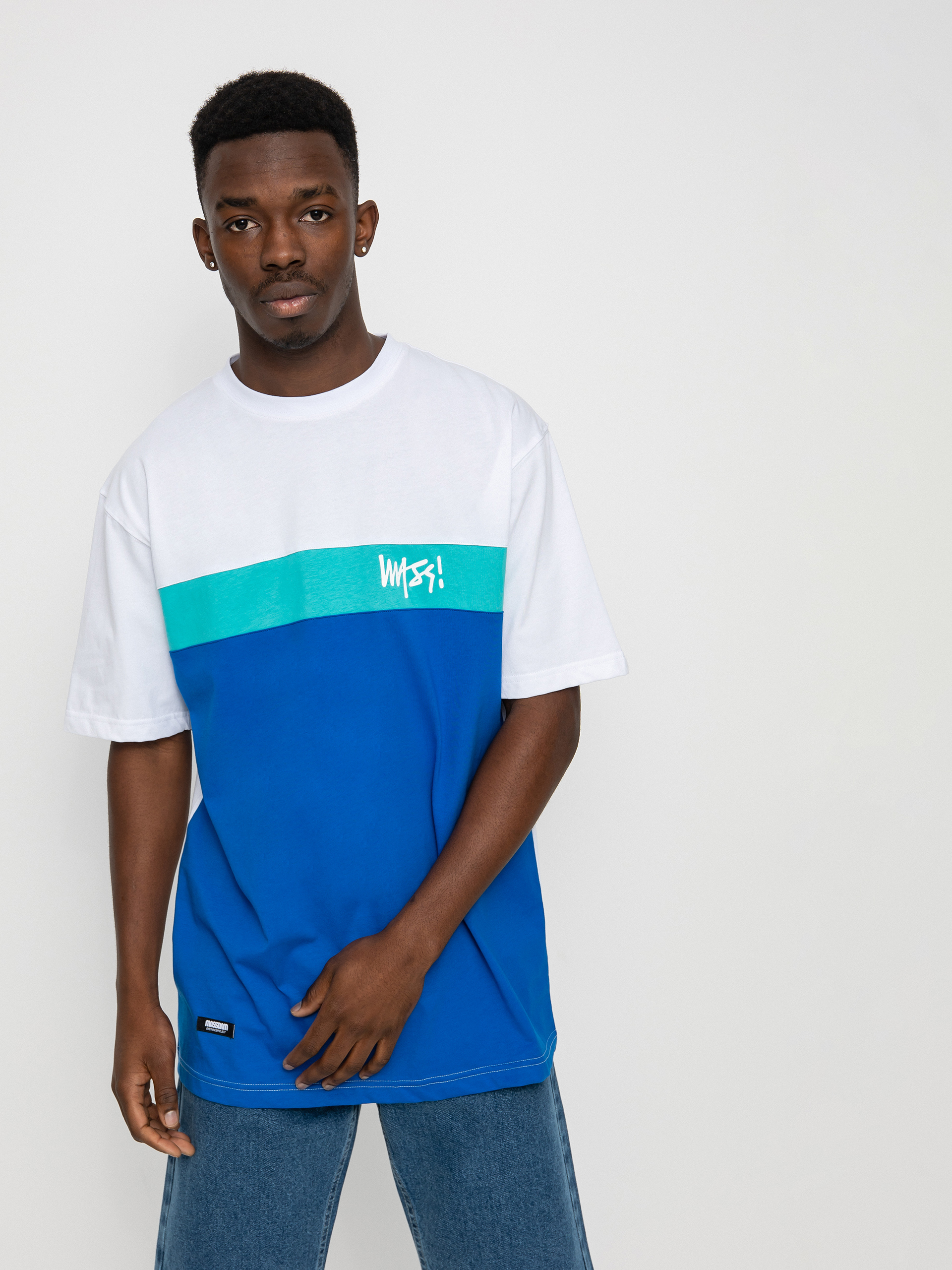 T-shirt MassDnm Trinity (white/turquoise/dark blue)