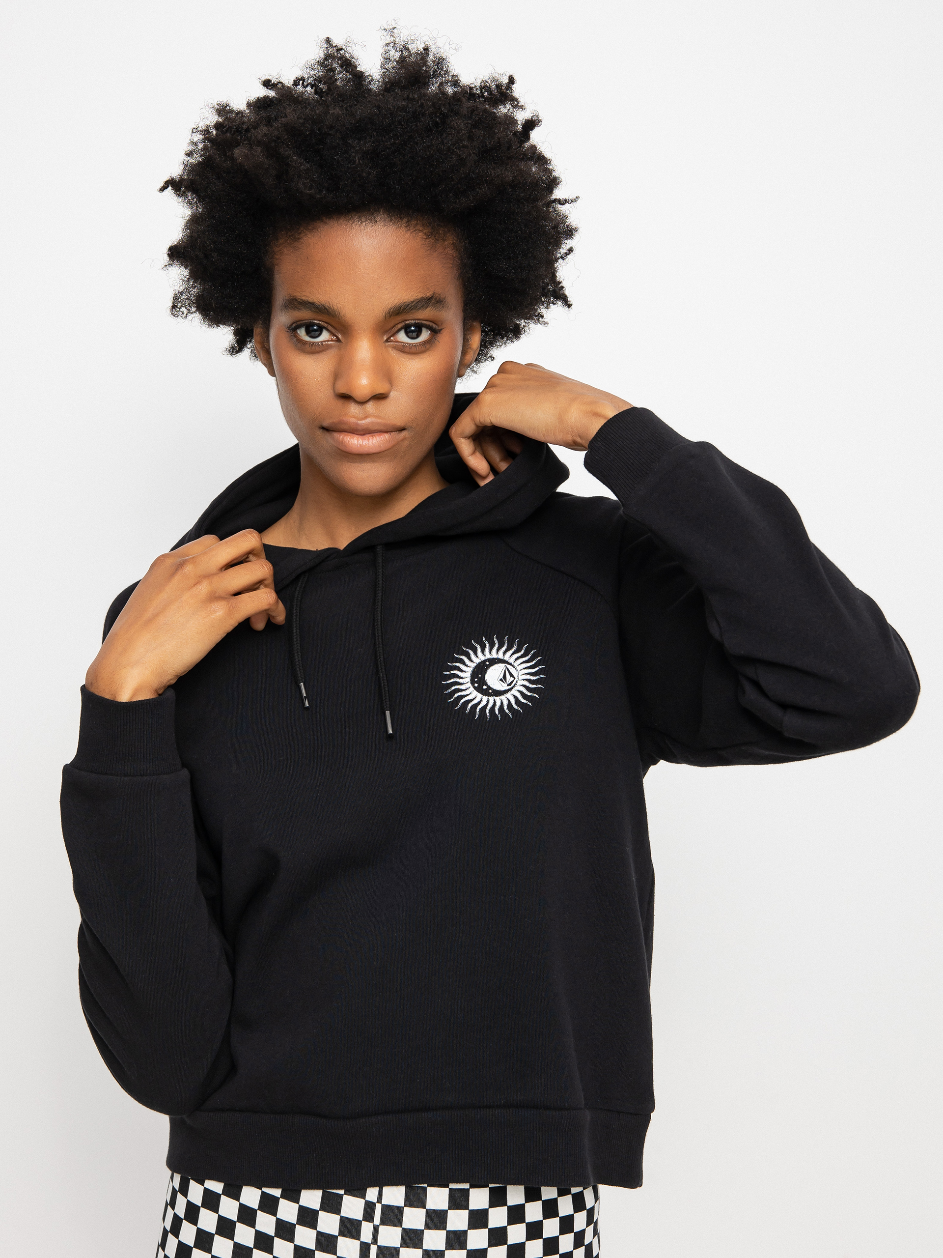 Bluza z kapturem Volcom Truly Stokin HD Wmn (black white)