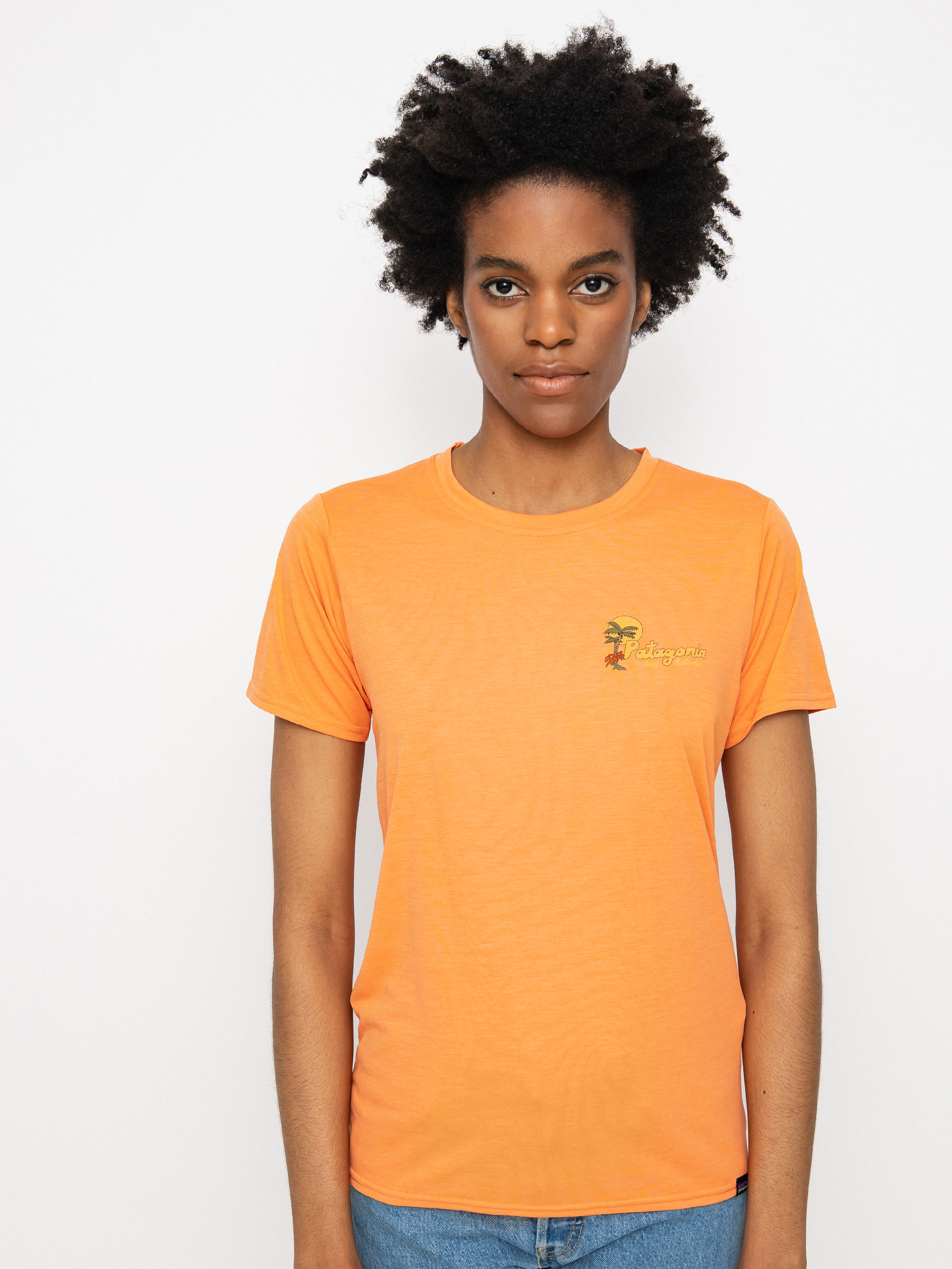 T-shirt Patagonia Cap Cool Daily Graphic Wmn (palm protest tigerlily orange x-dye)