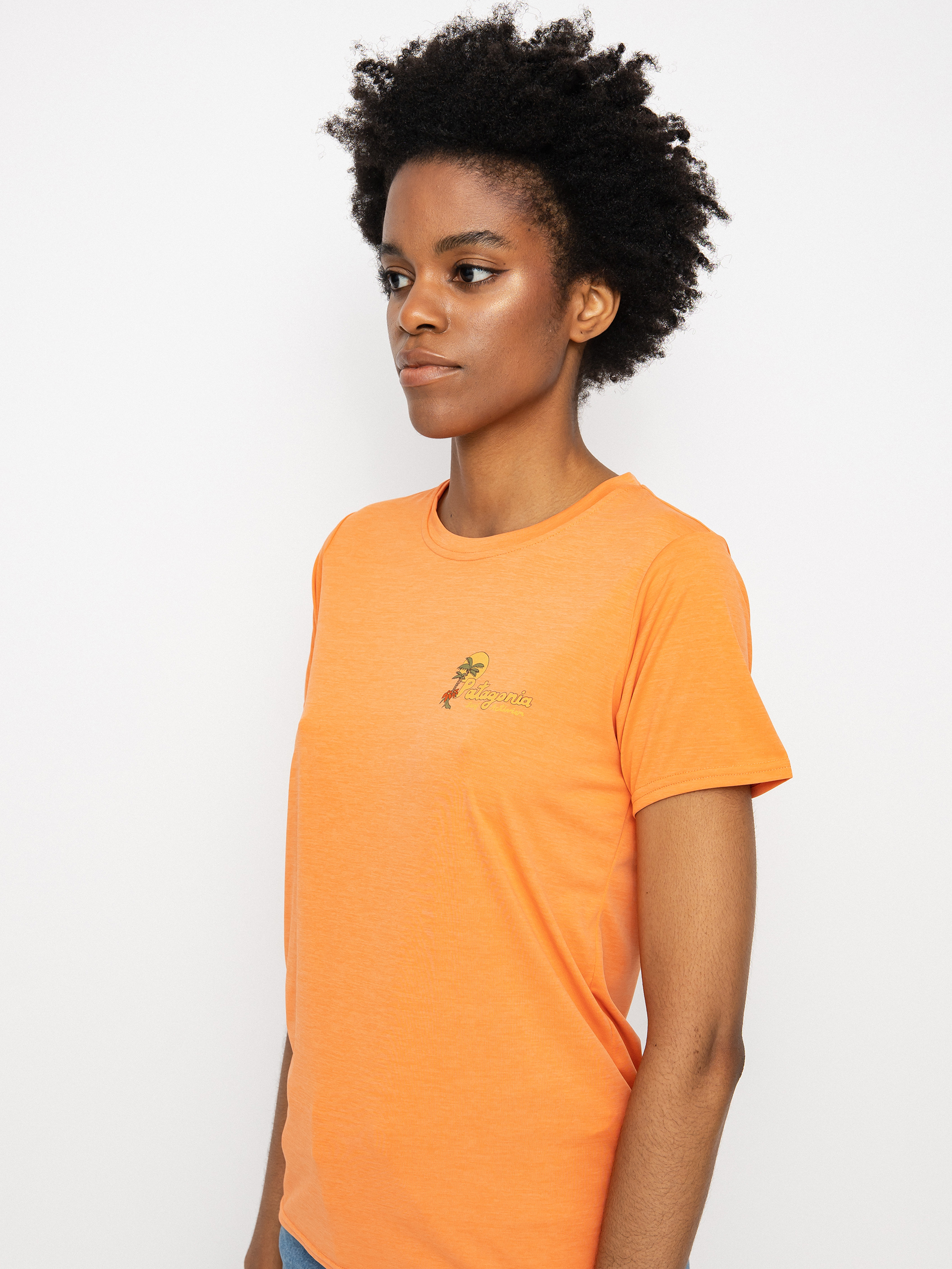 T-shirt Patagonia Cap Cool Daily Graphic Wmn (palm protest tigerlily orange x-dye)