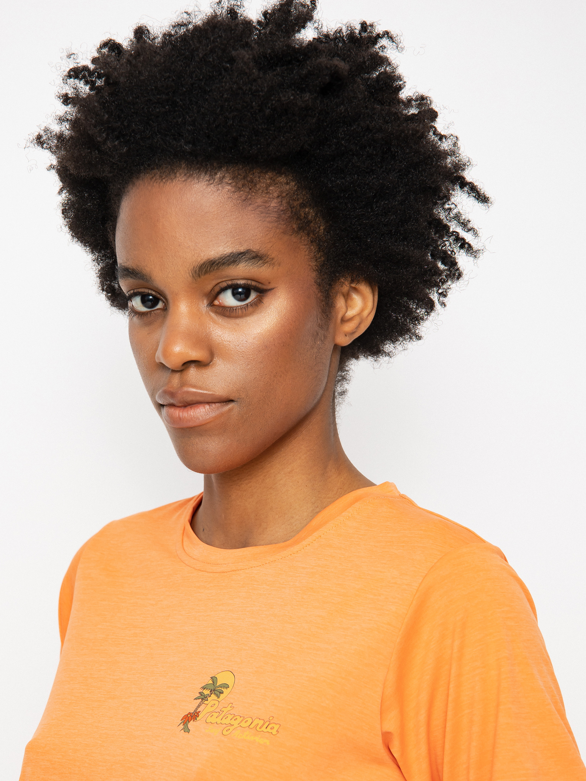 T-shirt Patagonia Cap Cool Daily Graphic Wmn (palm protest tigerlily orange x-dye)